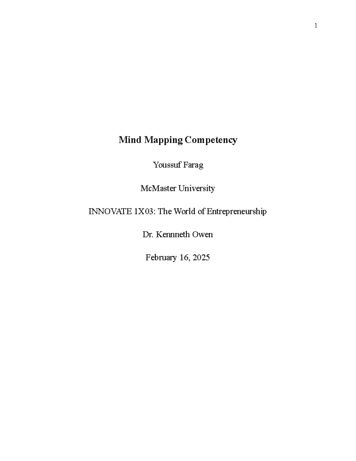 INNOVATE 1X03: Mind Mapping Competency Assignment Example - Studocu