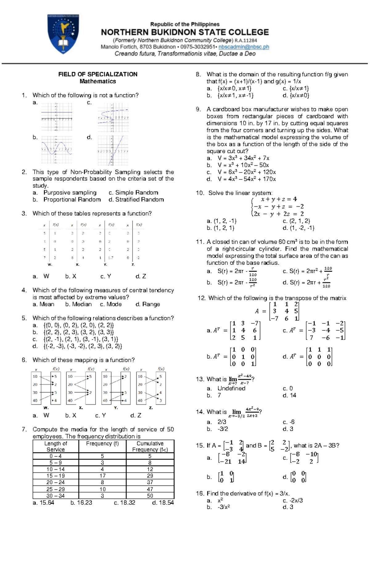 Gen Ed Math (Reviewer 1) - Comprehensive Review Material for Exams ...