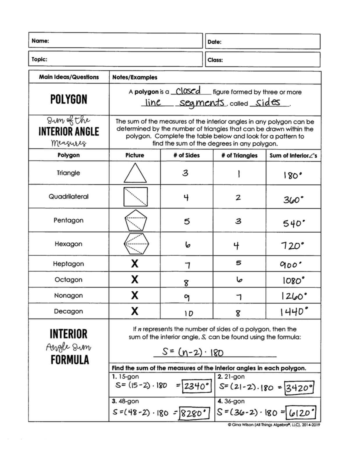 Angles Of Polygons - notes - Studocu