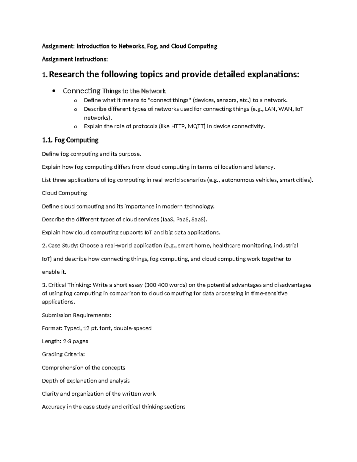 Assignment - GUI - Assignment: Introduction to Networks, Fog, and Cloud ...