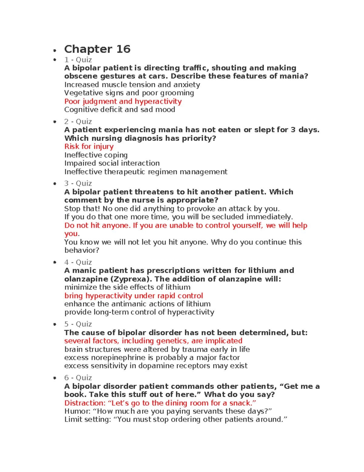 Quiz Chapter 20 - Study guide - Chapter 20 1 - Quiz A patient comes to ...