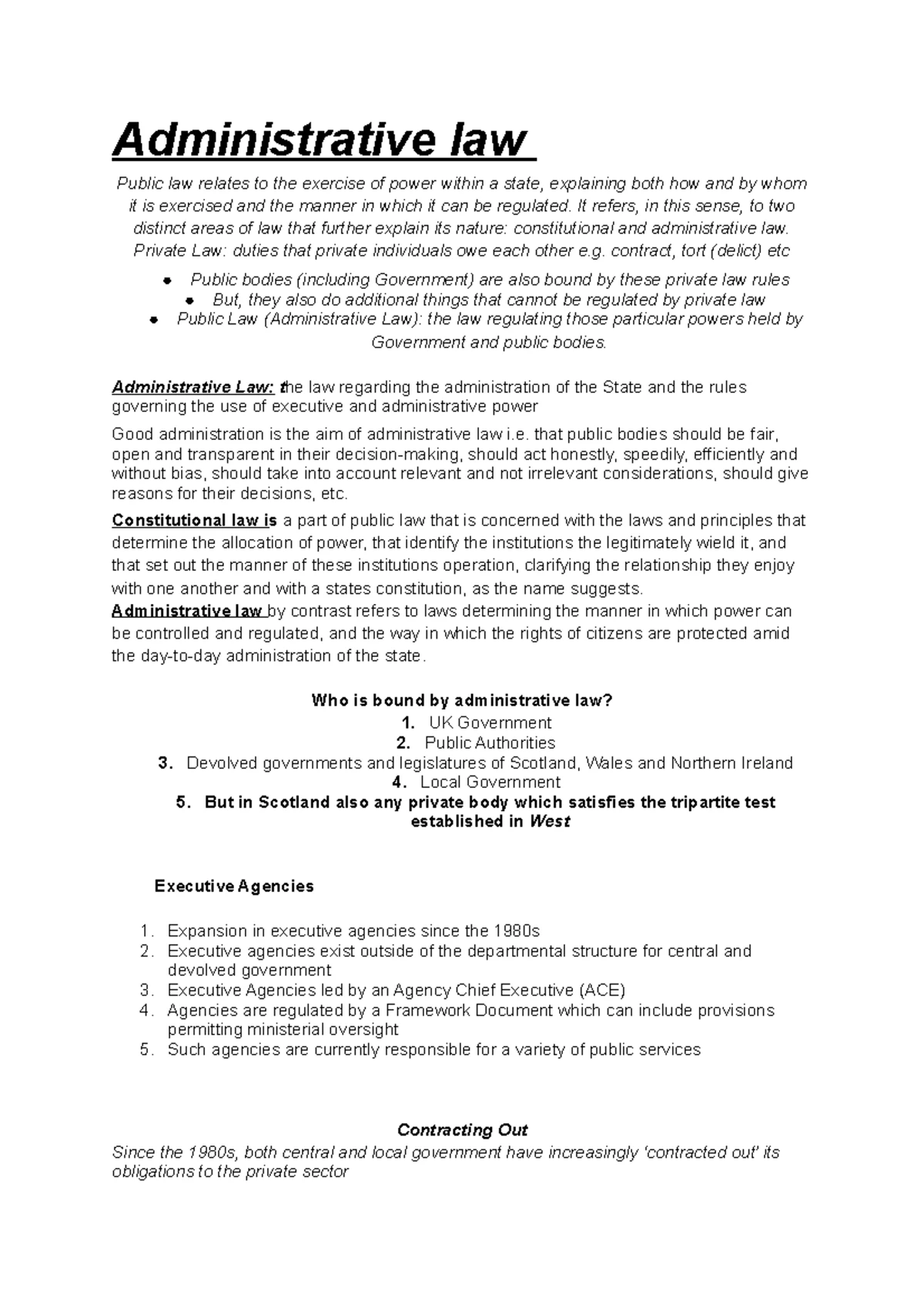 Tribunals - Administrative Law Lecture notes annotated from the lecture ...