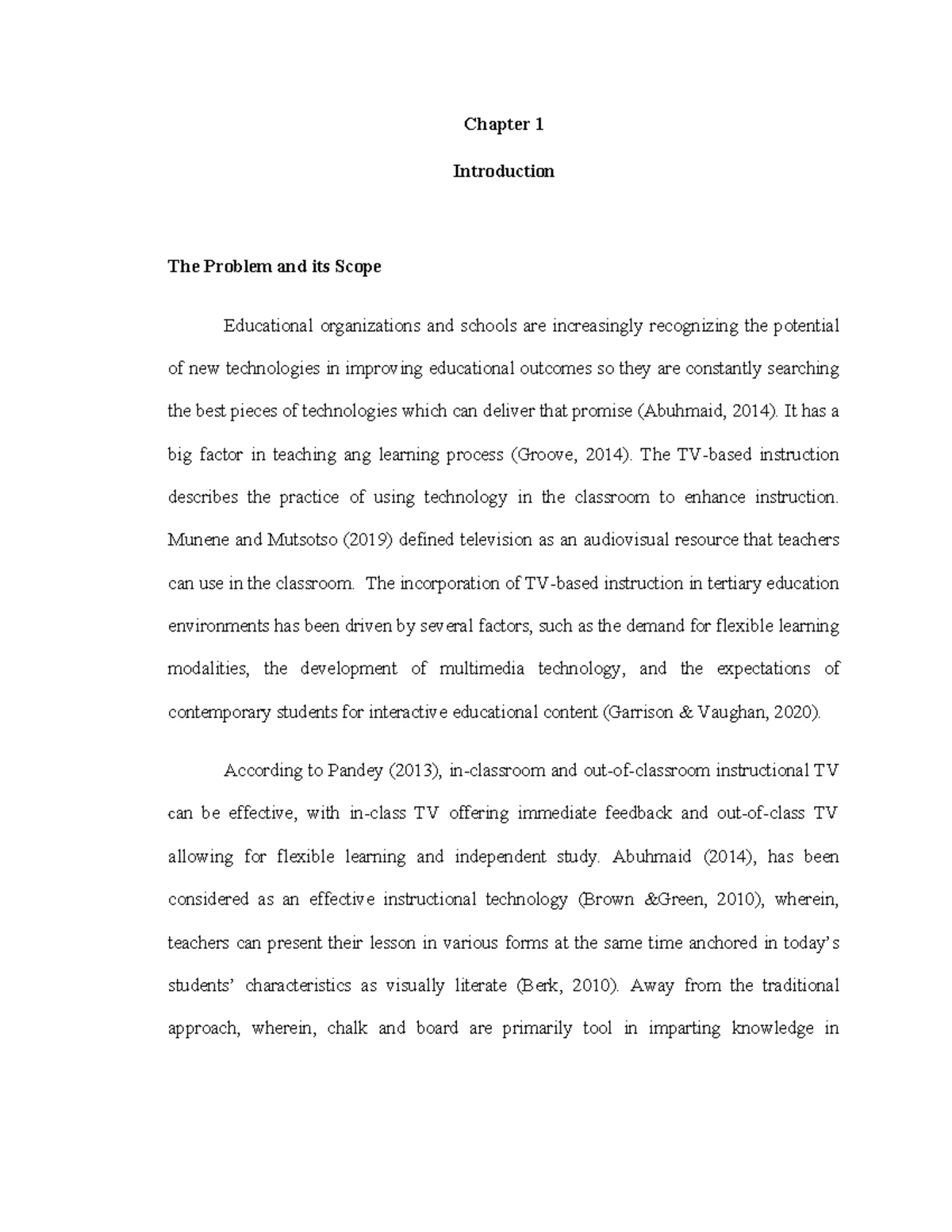 Chapter-1 revised - Thesis about TV-Based Instructions - Chapter 1 ...