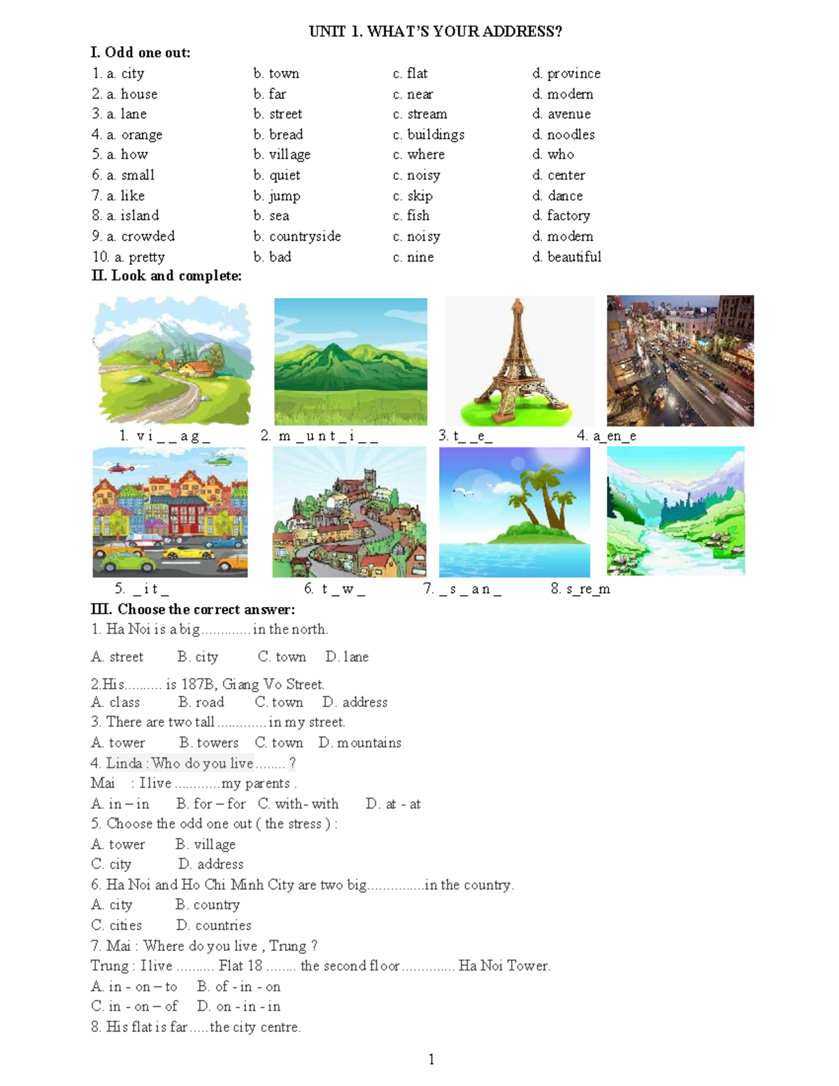 UNIT 1 - Vocabulary & Grammar Review for Primary Students - Studocu