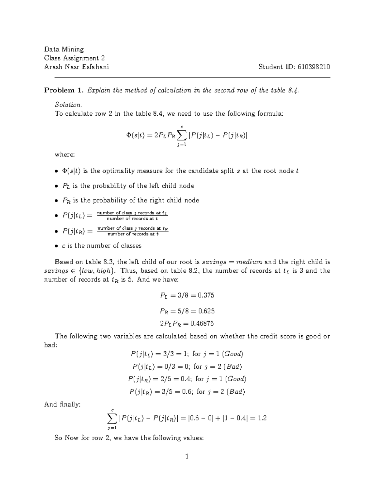 Class HW 2 Analysis for Data Mining (Student ID: 610398210) - Studocu