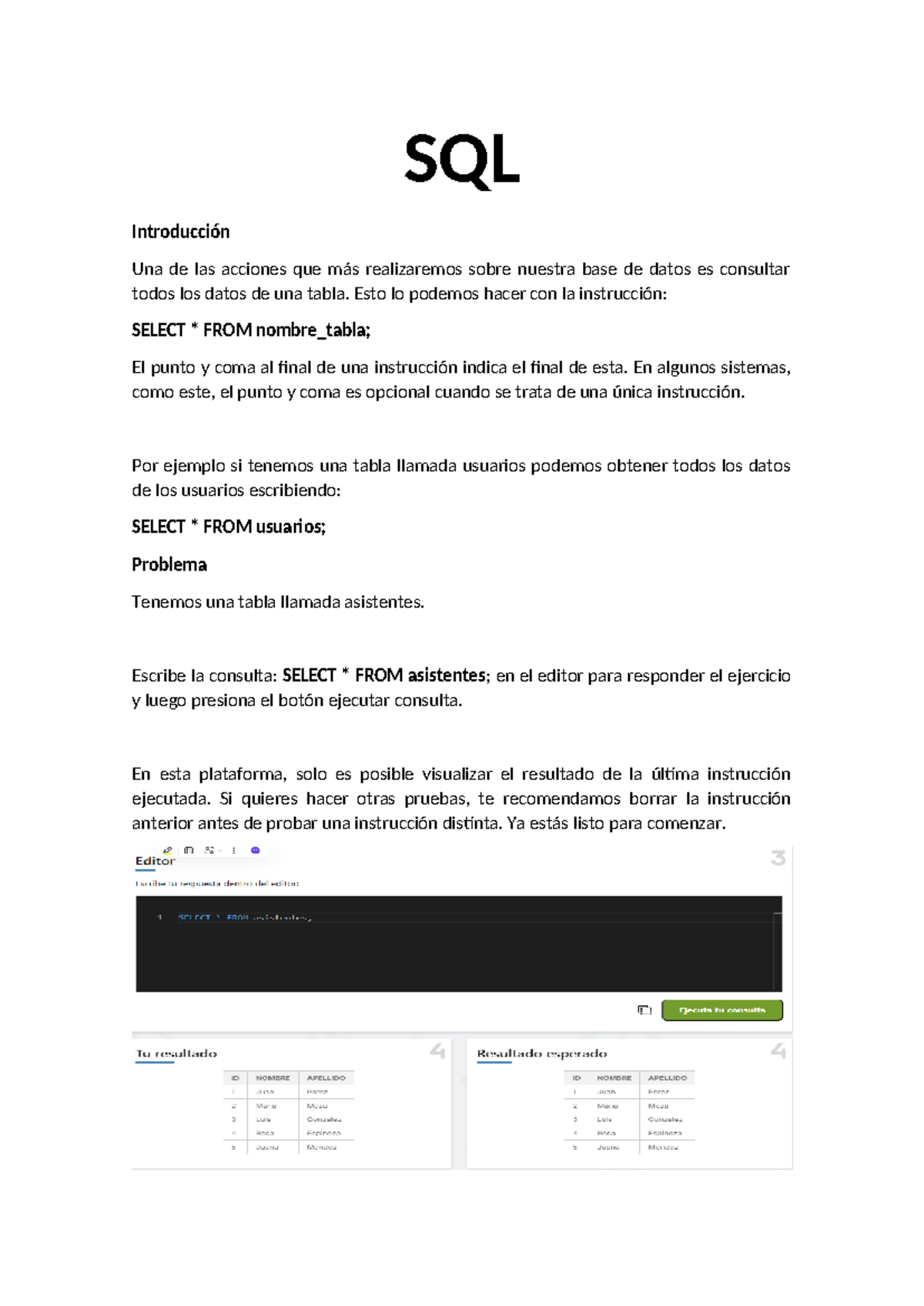 Taller SQL - Ejercicios de Consultas Básicas en SQL - Studocu