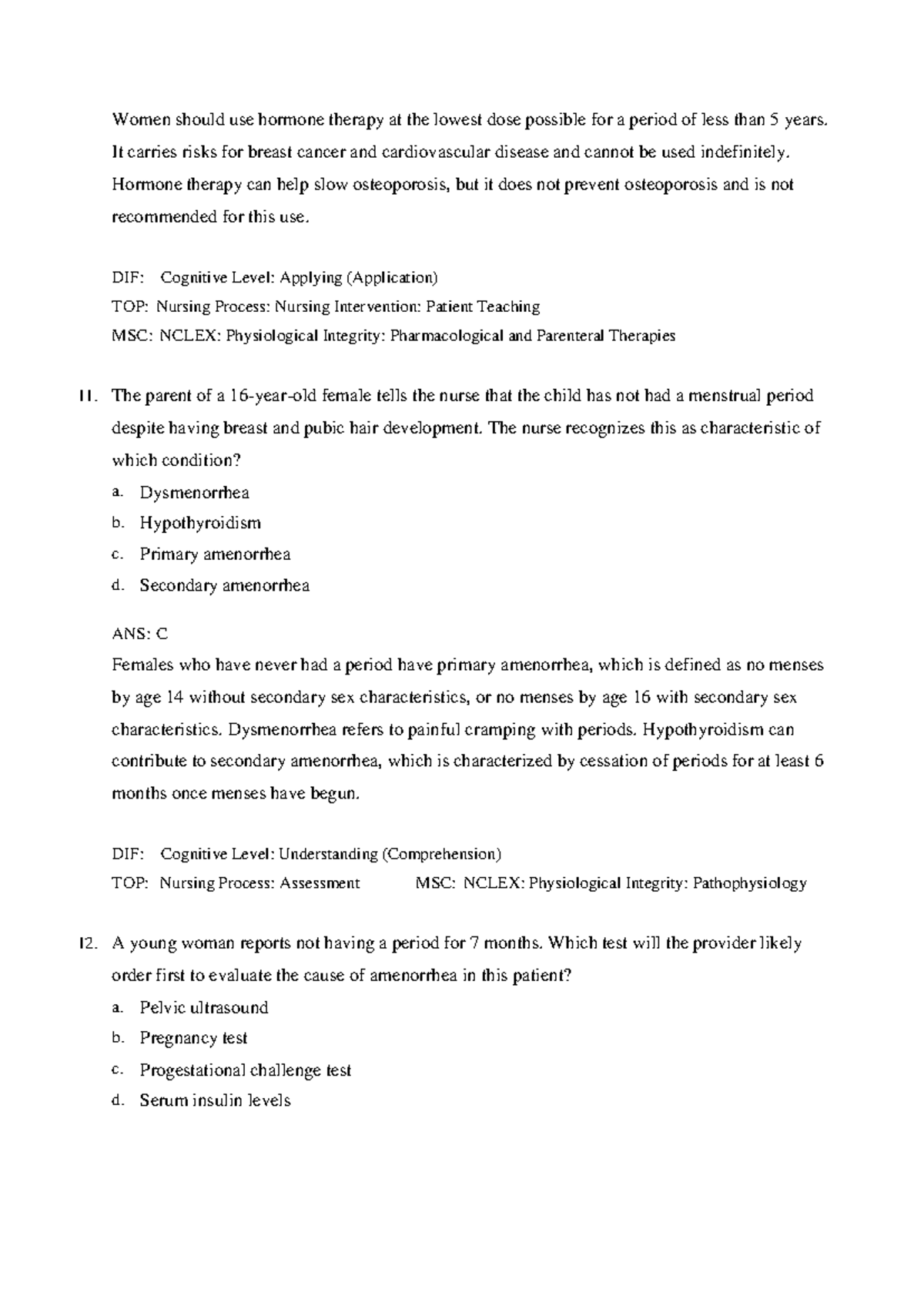 Hormone Therapy Risks and Management in Women's Health: NCLEX Insights ...