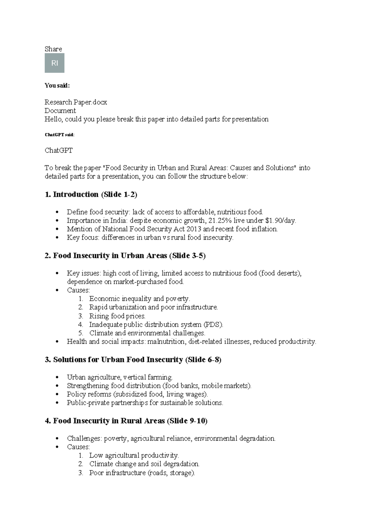 Food Security Policies and Challenges in India: An Overview for [Course ...