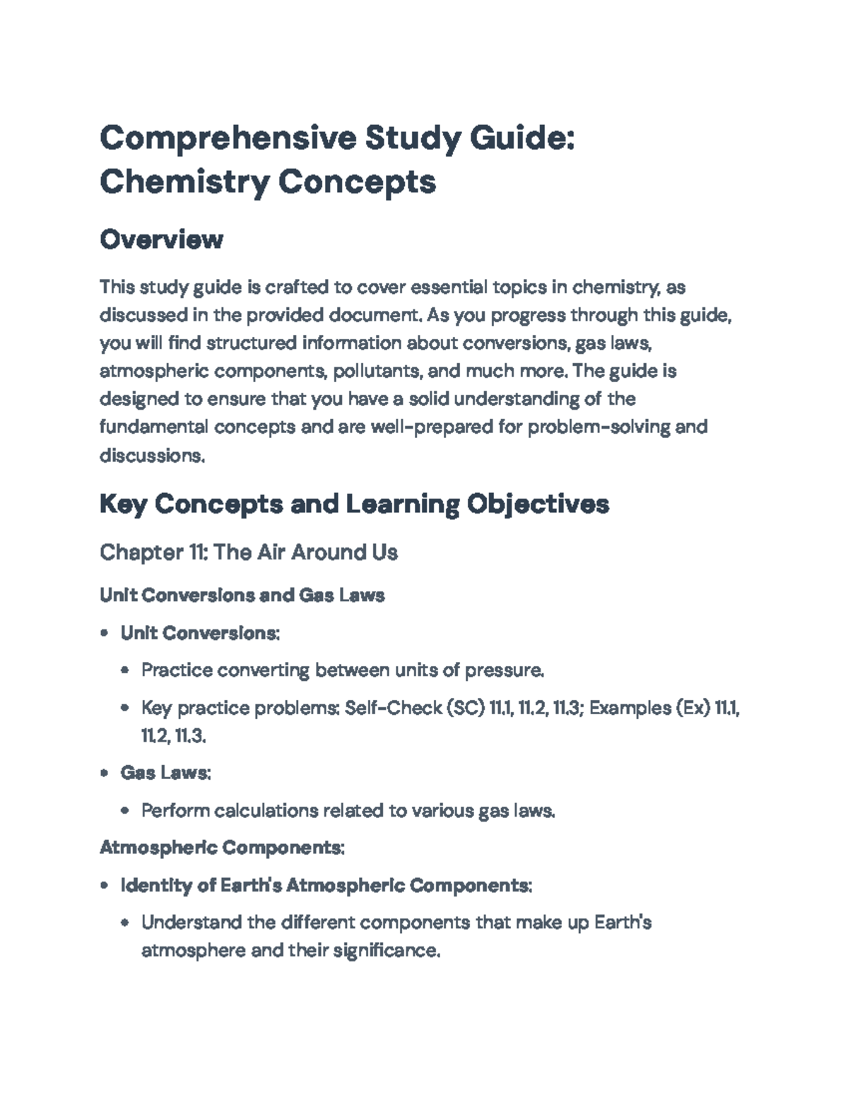Comprehensive Chemistry Study Guide: Chapters 11 & 12 Overview ...