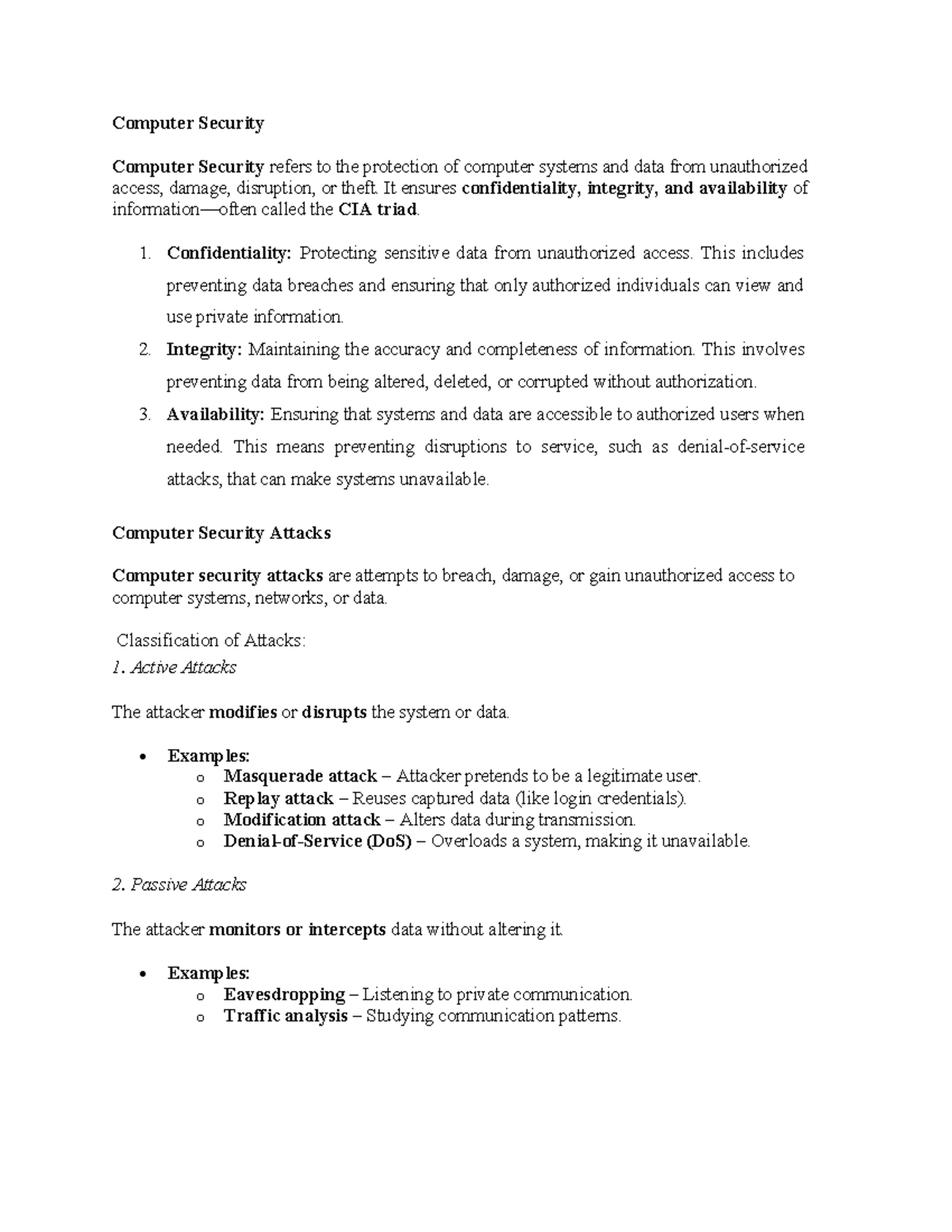 Computer Security Overview - Cn mod3 Notes - Studocu