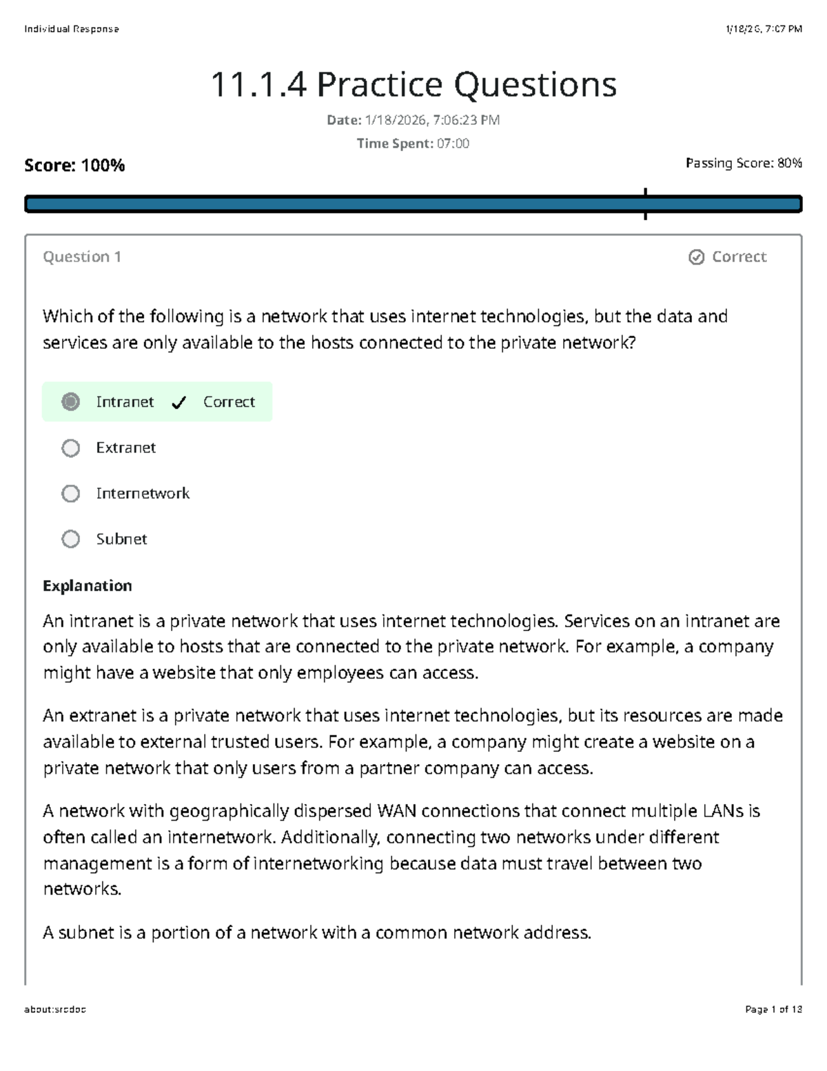 PC Pro 11: Practice Test on Networking Concepts and Types - Studocu