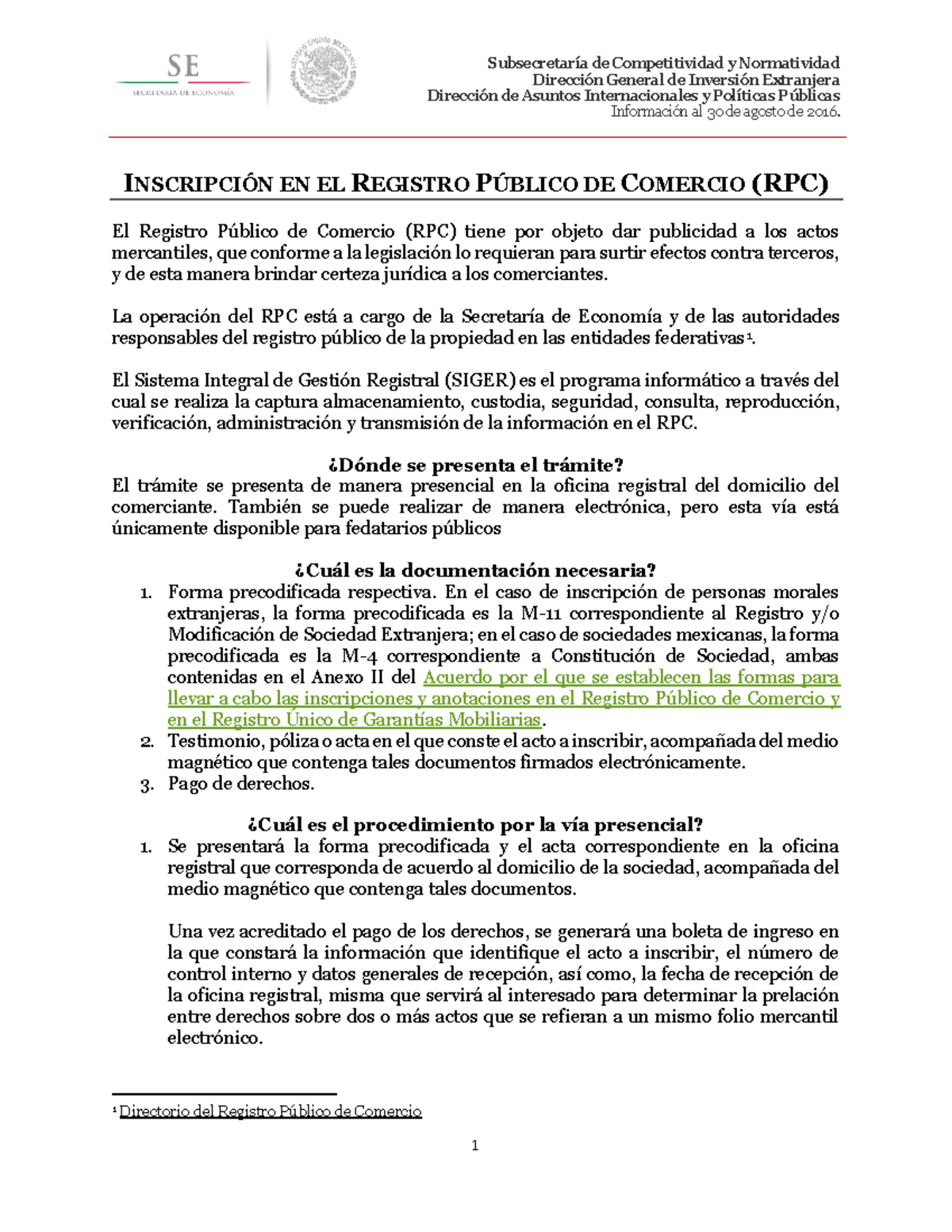 U3 Inscripcion Registro Publico Comercio (RPC) - SubsecretarÌa de ...