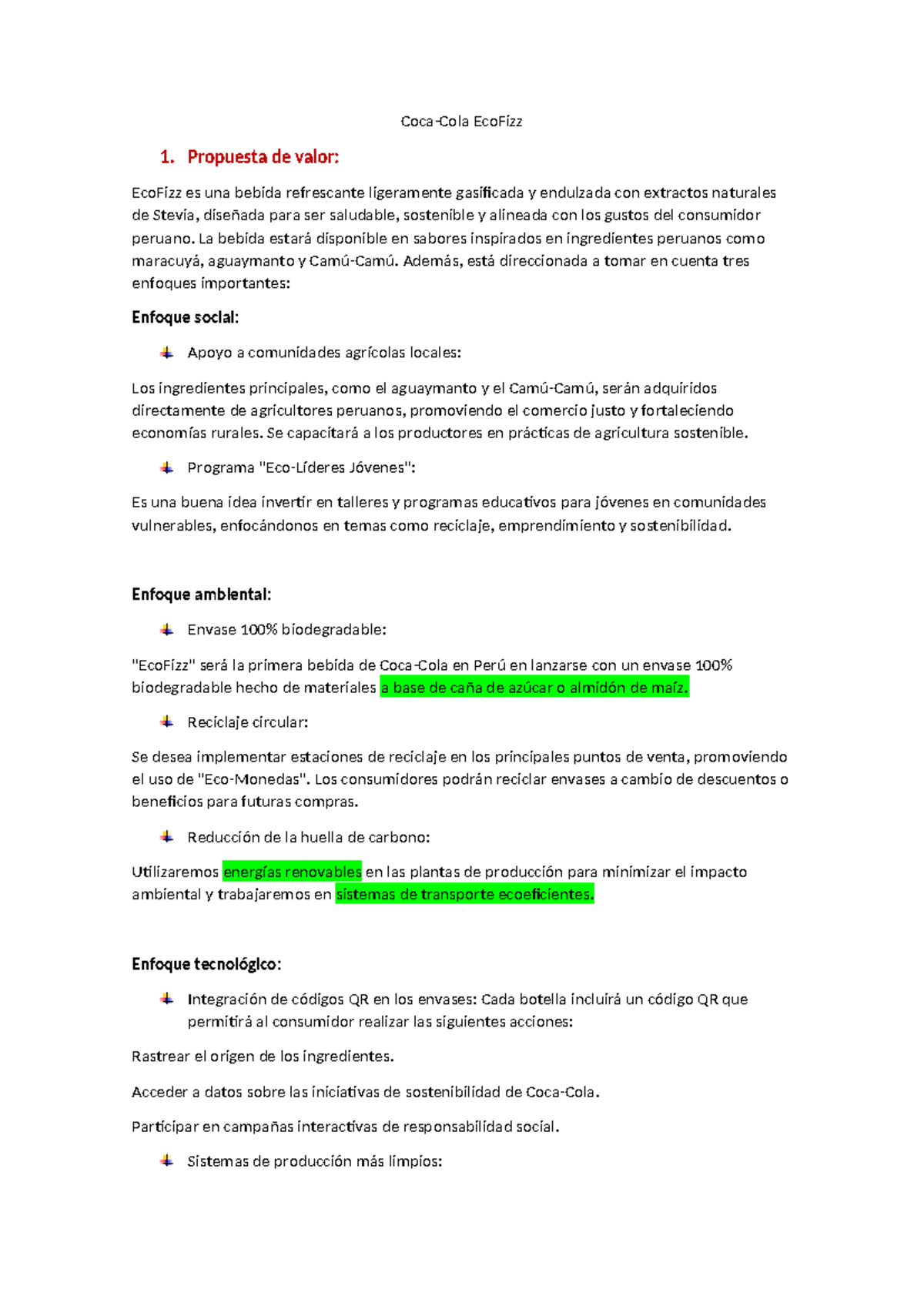 Trabajo Final - Espero te sirva - Coca-Cola EcoFizz 1. Propuesta de ...