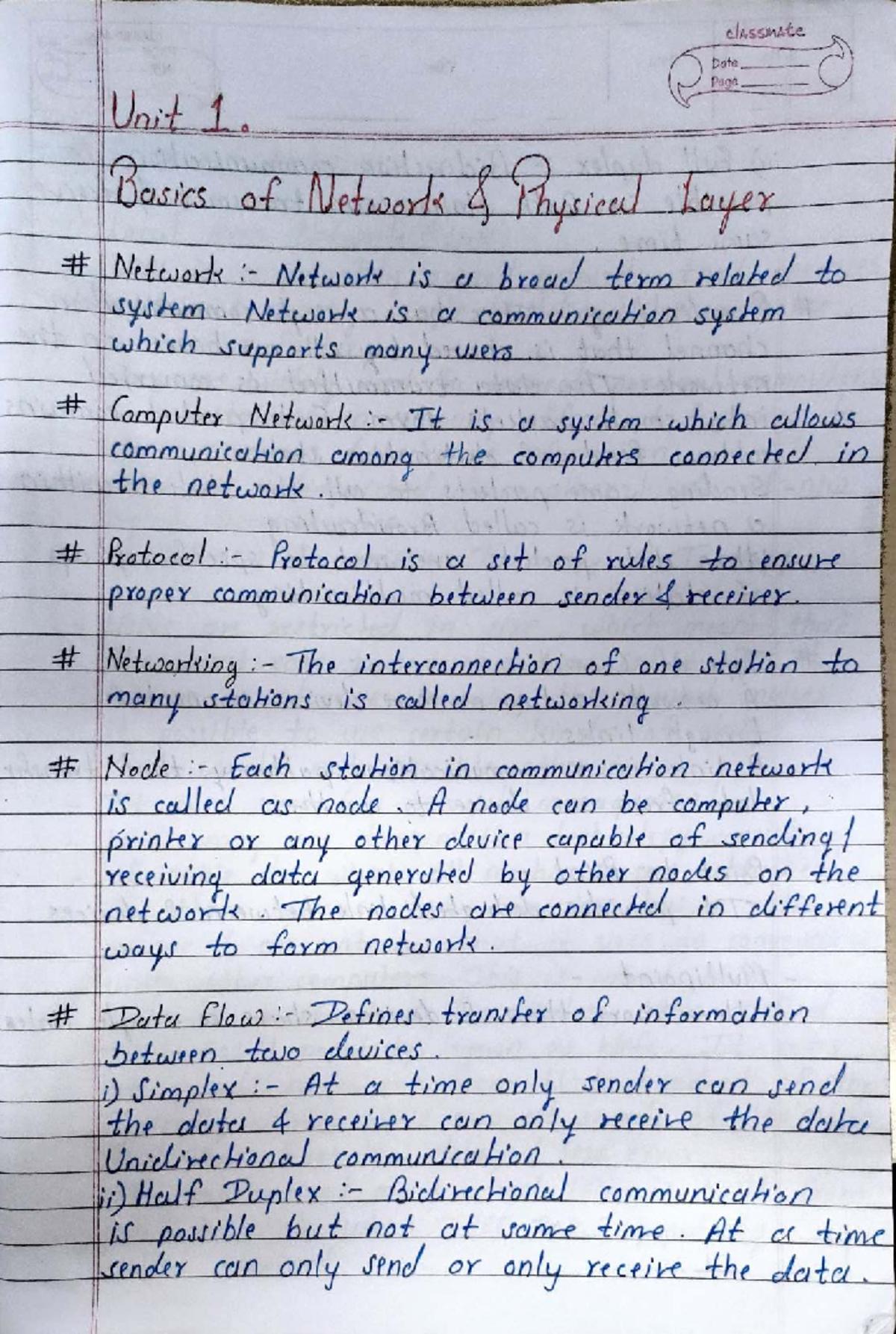 CN Unit-1 Networking Concepts and Communication Systems Notes - Studocu
