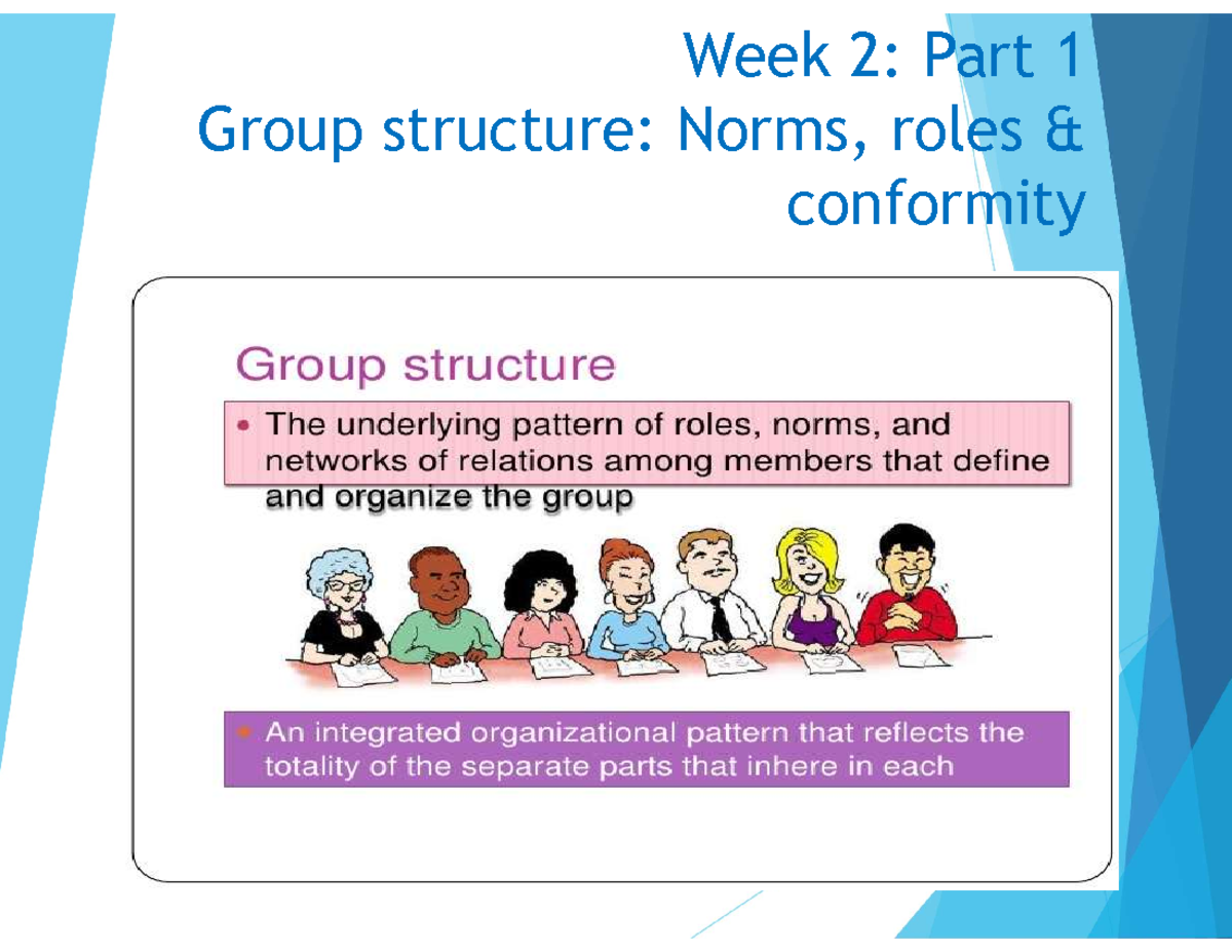 Week 2 Lecture: Group Structure, Norms & Roles - Studocu