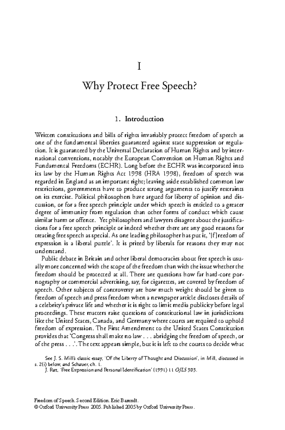 Study Notes on the Importance of Protecting Free Speech - Studocu