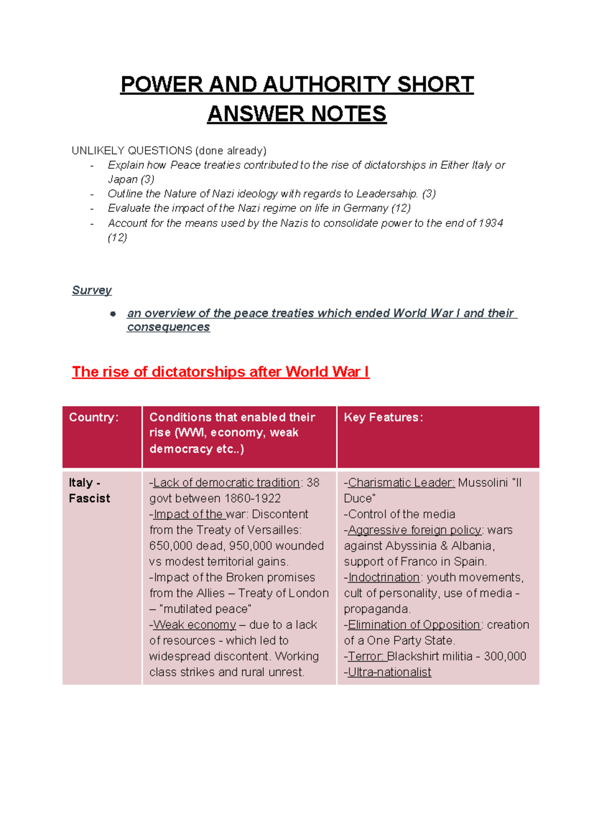 MOD HISTRY 2023: Power & Authority - Dictatorships & Nazi Regime ...