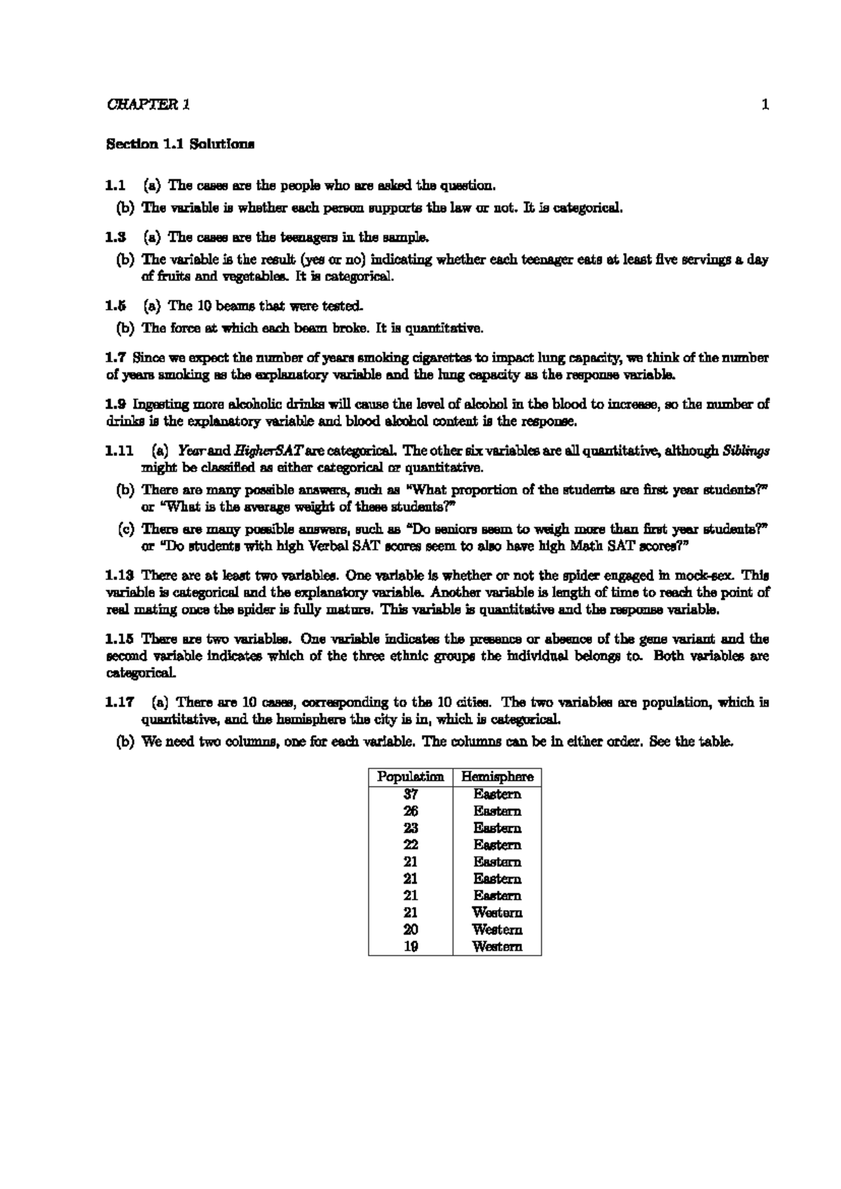 Chapter 1 Section 1.1 Solutions - CHAPTER 1 1 Section 1 Solutions 1 (a ...