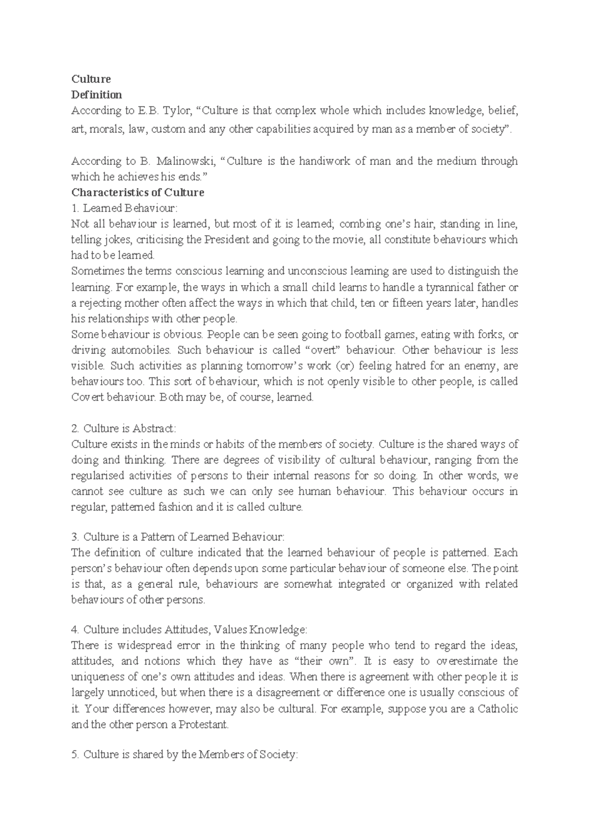 Culture Overview and Definitions - SOC101 Lecture Notes - Studocu