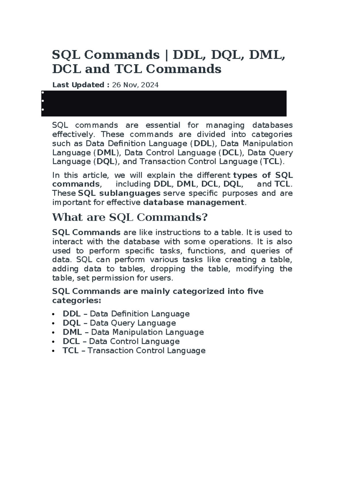 SQL Commands - Jkogcbk - SQL Commands | DDL, DQL, DML, DCL and TCL ...