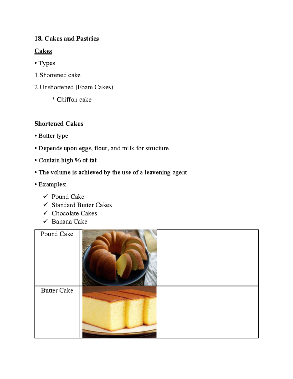 18. Cakes and Pastries: Types, Ingredients, and Baking Methods - Studocu
