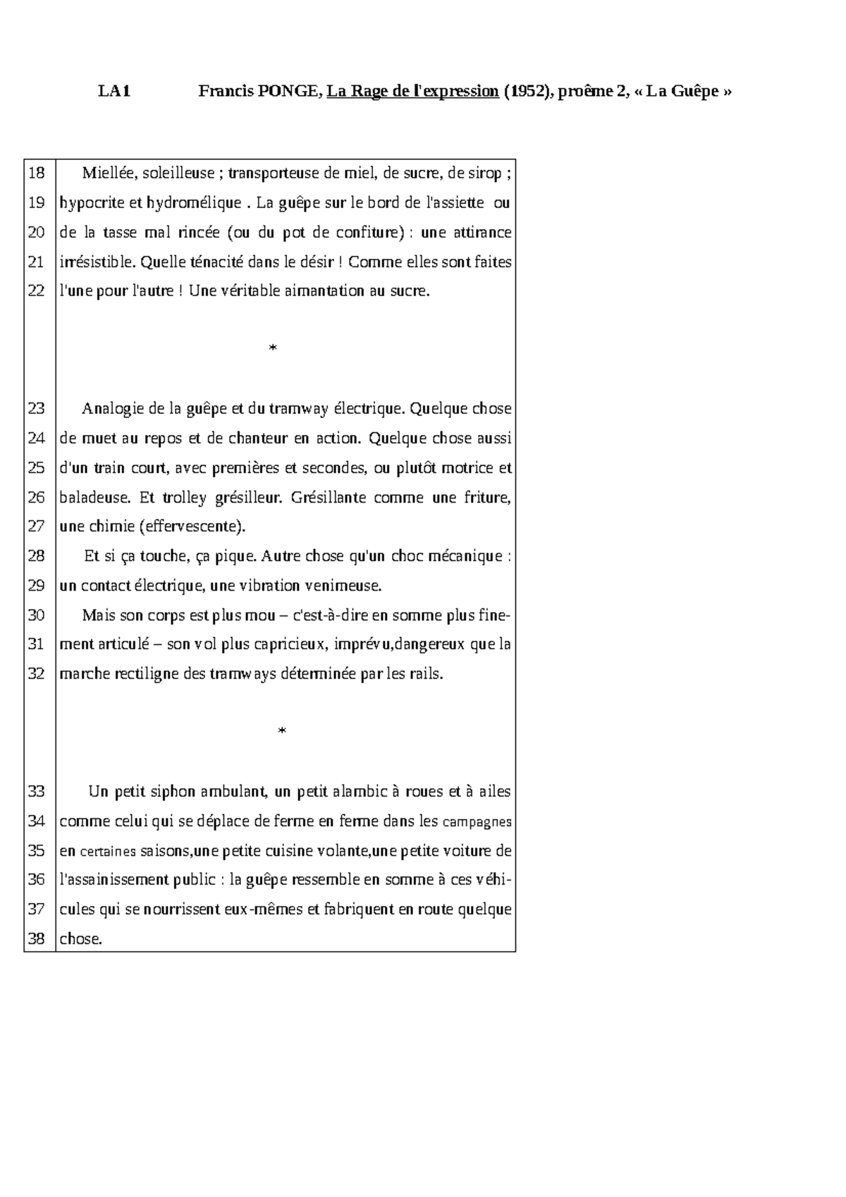 LA1 18 Analyse de 