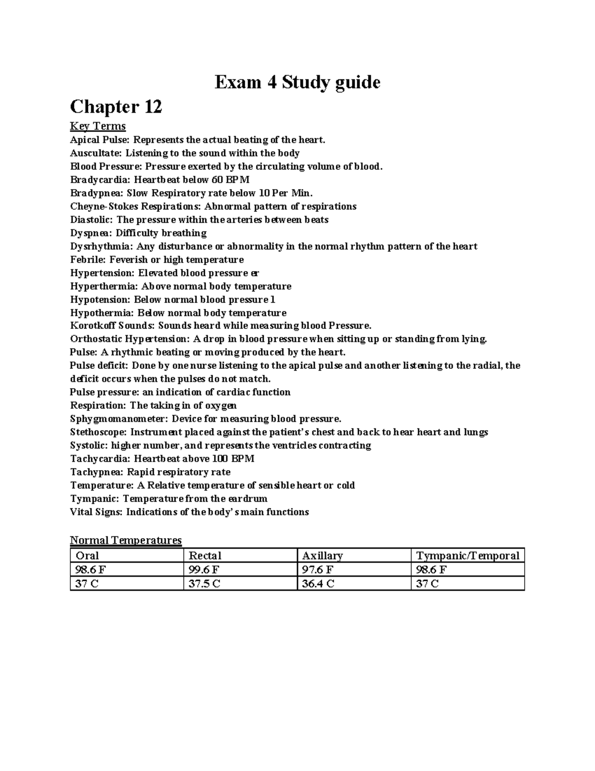 Exam 4 study guide - Exam 4 Study guide Chapter 12 Key Terms Apical ...