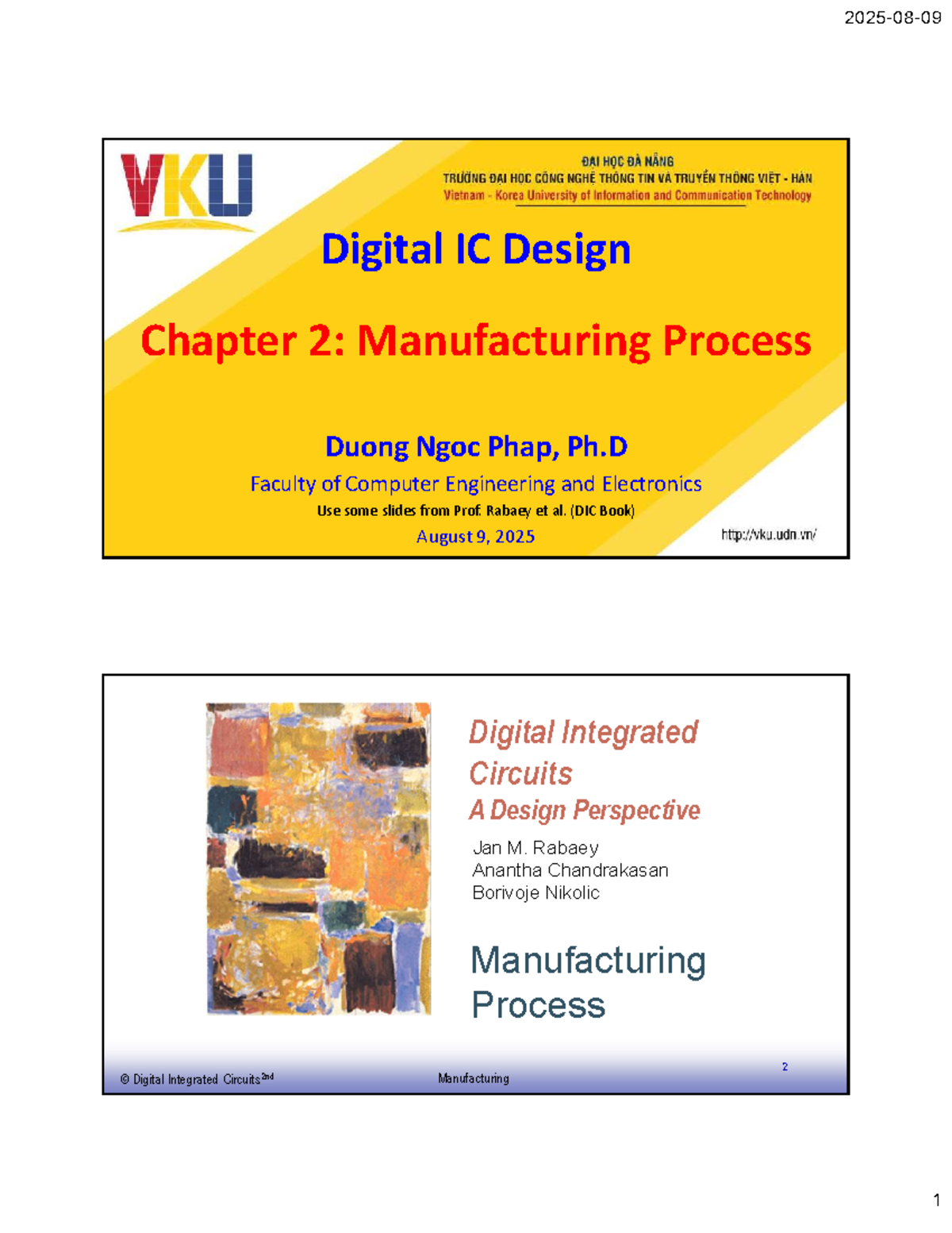 EE141 Digital IC Design Chapter 2: Manufacturing Process Overview - Studocu