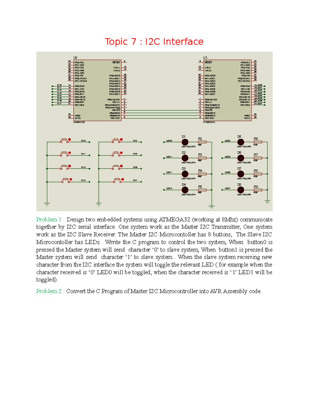Final Exam: I2C Interface Design with ATMEGA32 - Studocu