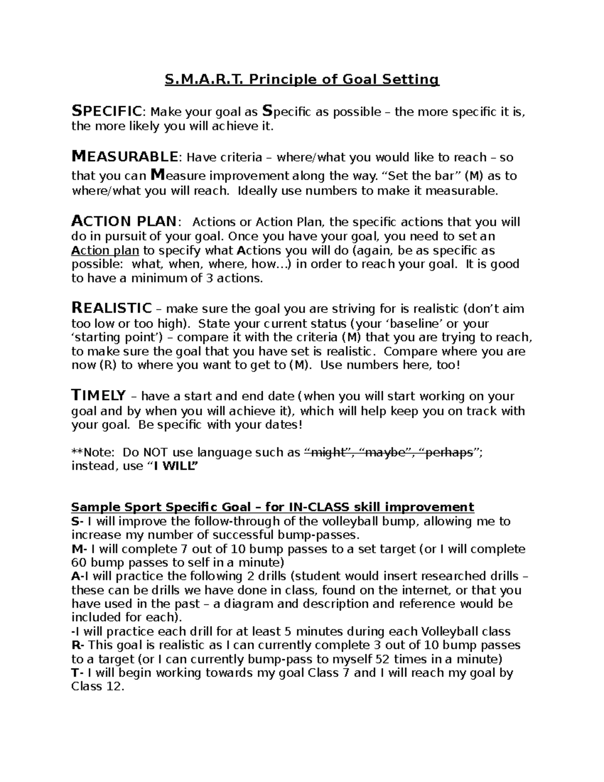 S.M.A.R.T. Goal Setting Principles for Achieving Your Objectives - Studocu