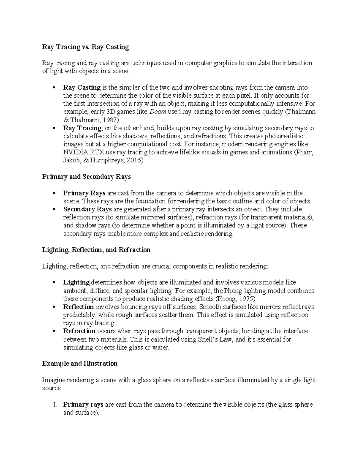 Df CG - discussion forum - Ray Tracing vs. Ray Casting Ray tracing and ...
