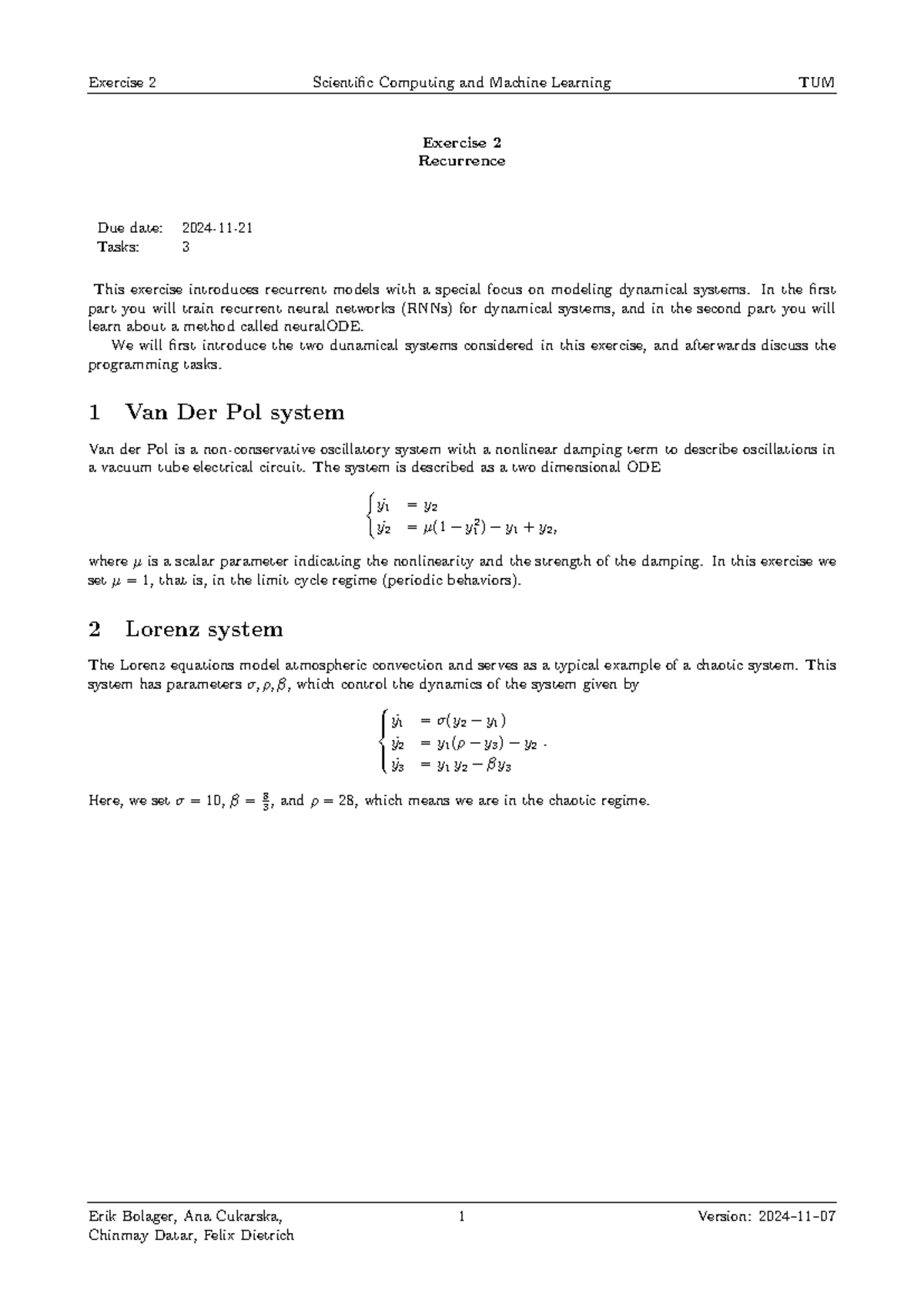 Recurrent Models for Dynamical Systems - Exercise 2 RNN & NeuralODE ...