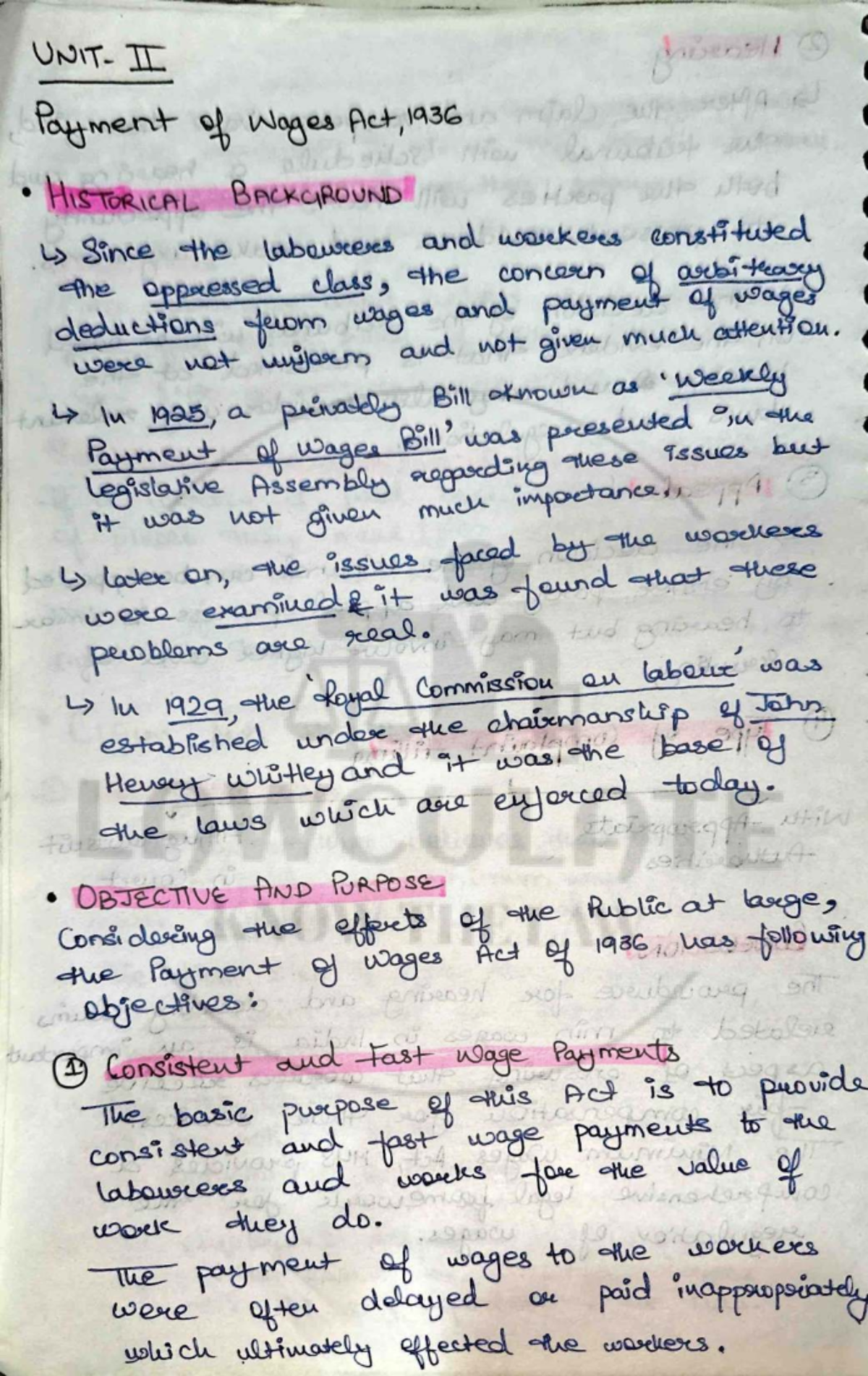 Unit-2 Labour Law II - Comprehensive Notes and Study Guide - Studocu