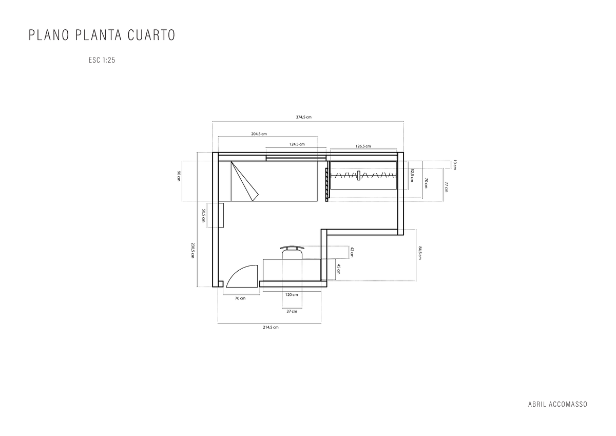 Plano de Quarto 1.25: Medidas Detalhadas - Studocu