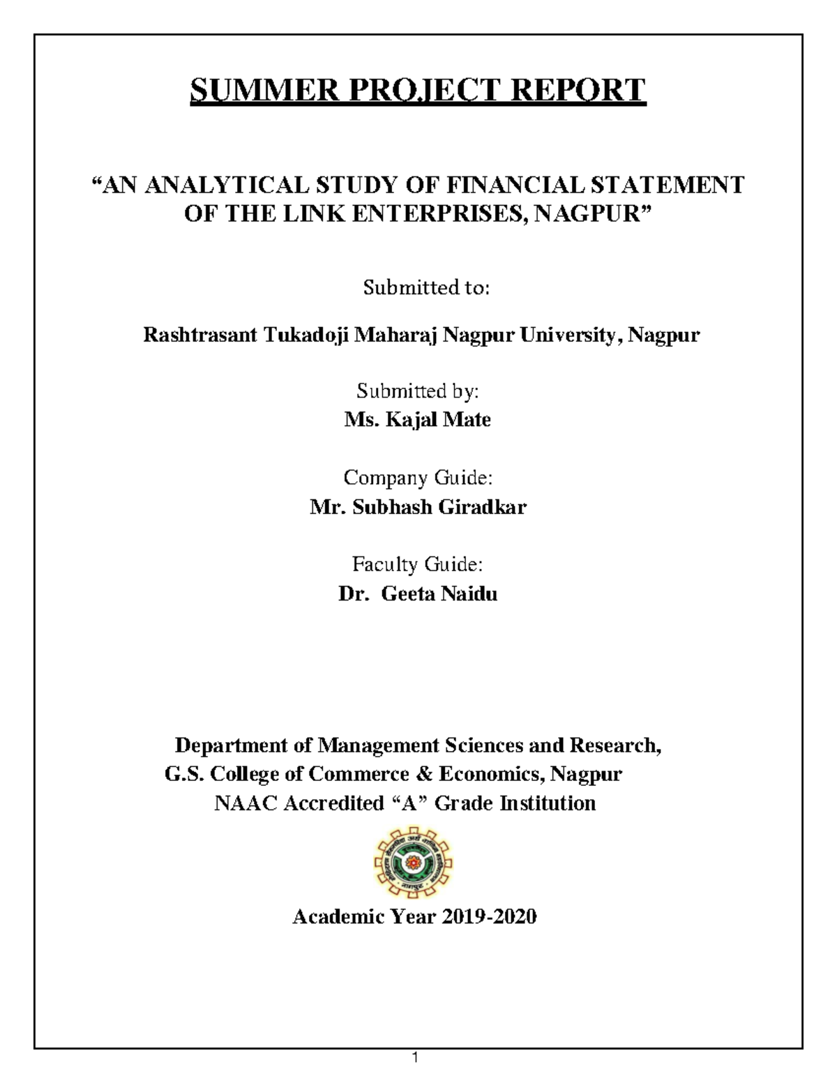 14 - I need this pdf for academic purposes - SUMMER PROJECT REPORT “AN ...