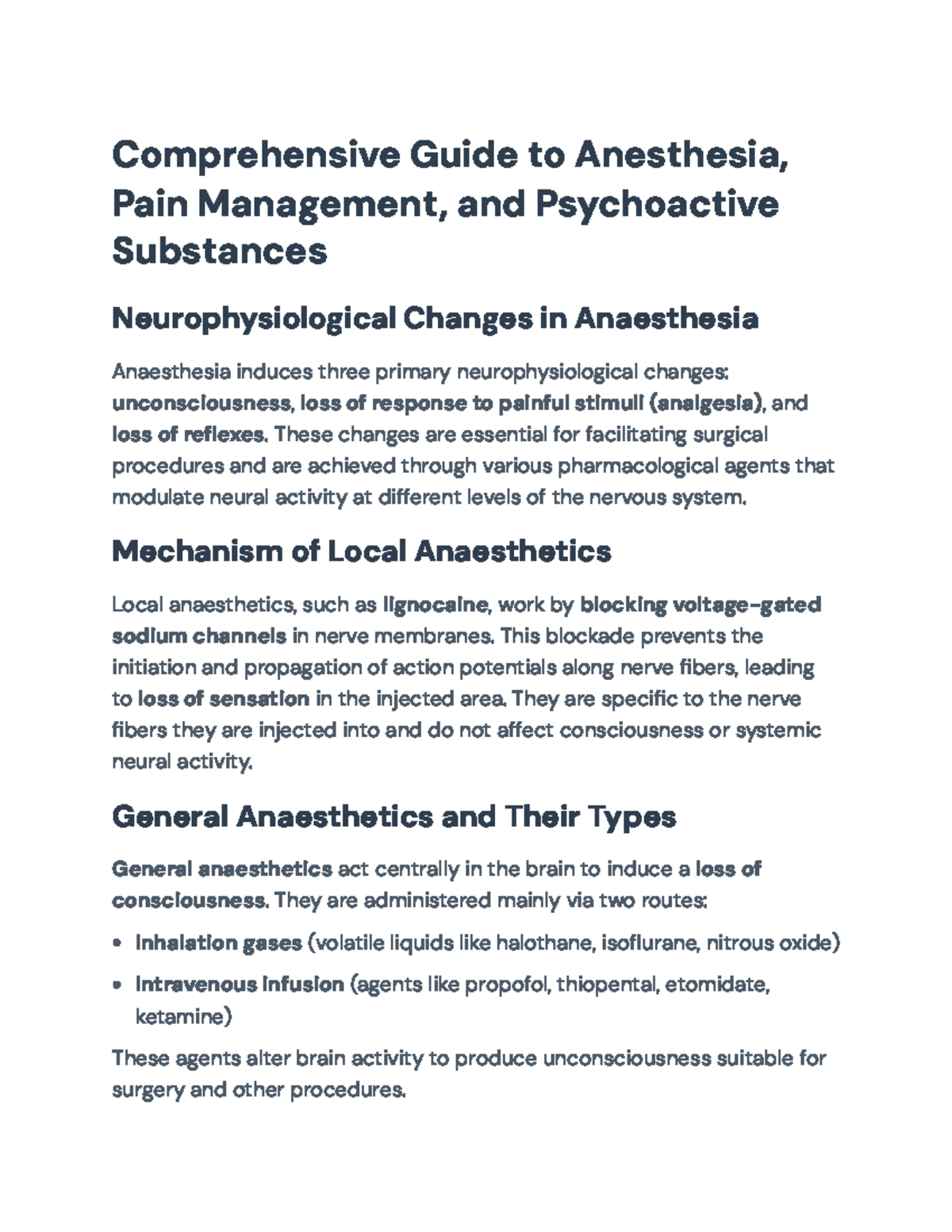 Comprehensive Overview of Anesthesia Principles and Practices ...