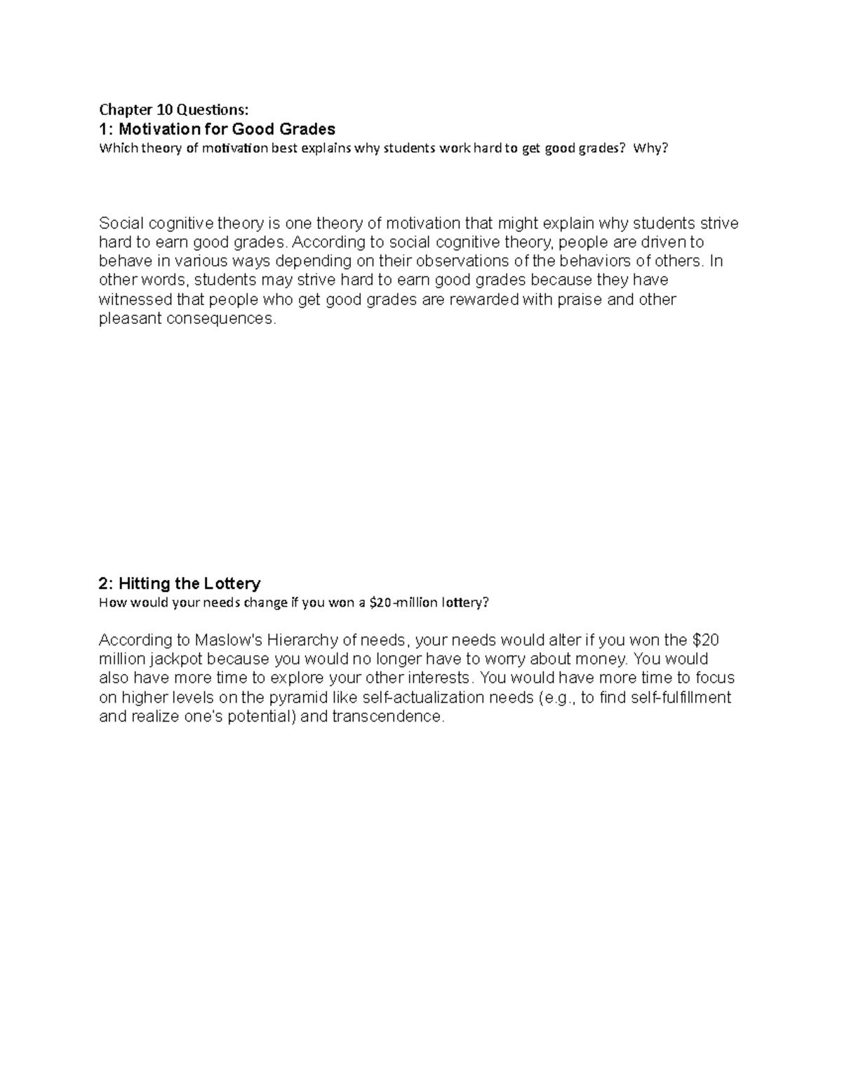 Psychology 101: Chapter 10 Questions and Key Concepts Explained - Studocu