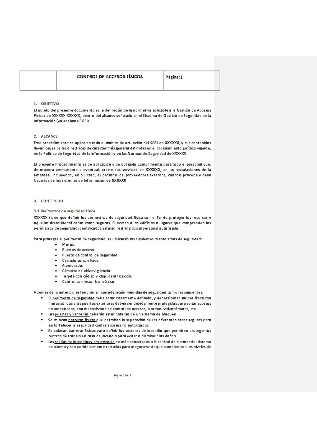 Normativa de Control de Accesos Físicos en SGSI - Procedimiento y ...
