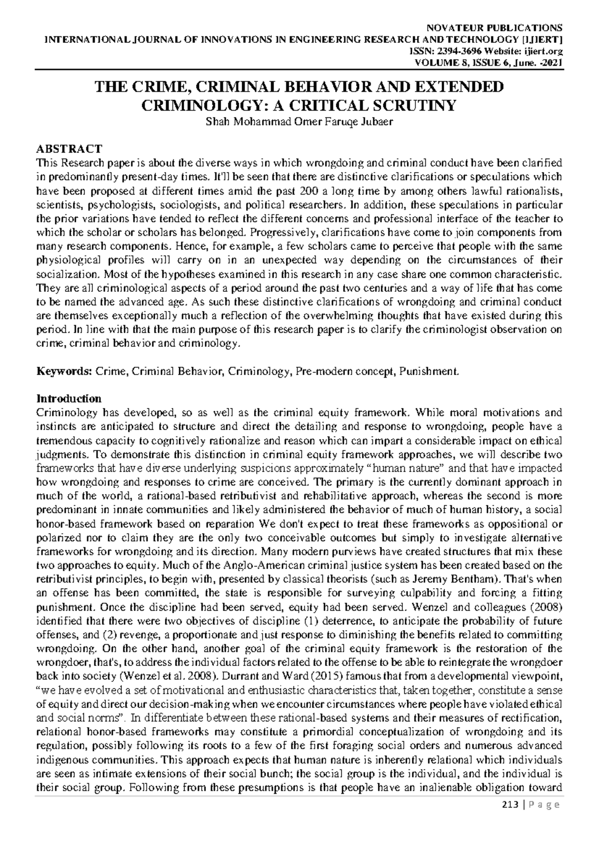 2601 Criminology Study: Theories of Crime & Criminal Behavior Analysis ...