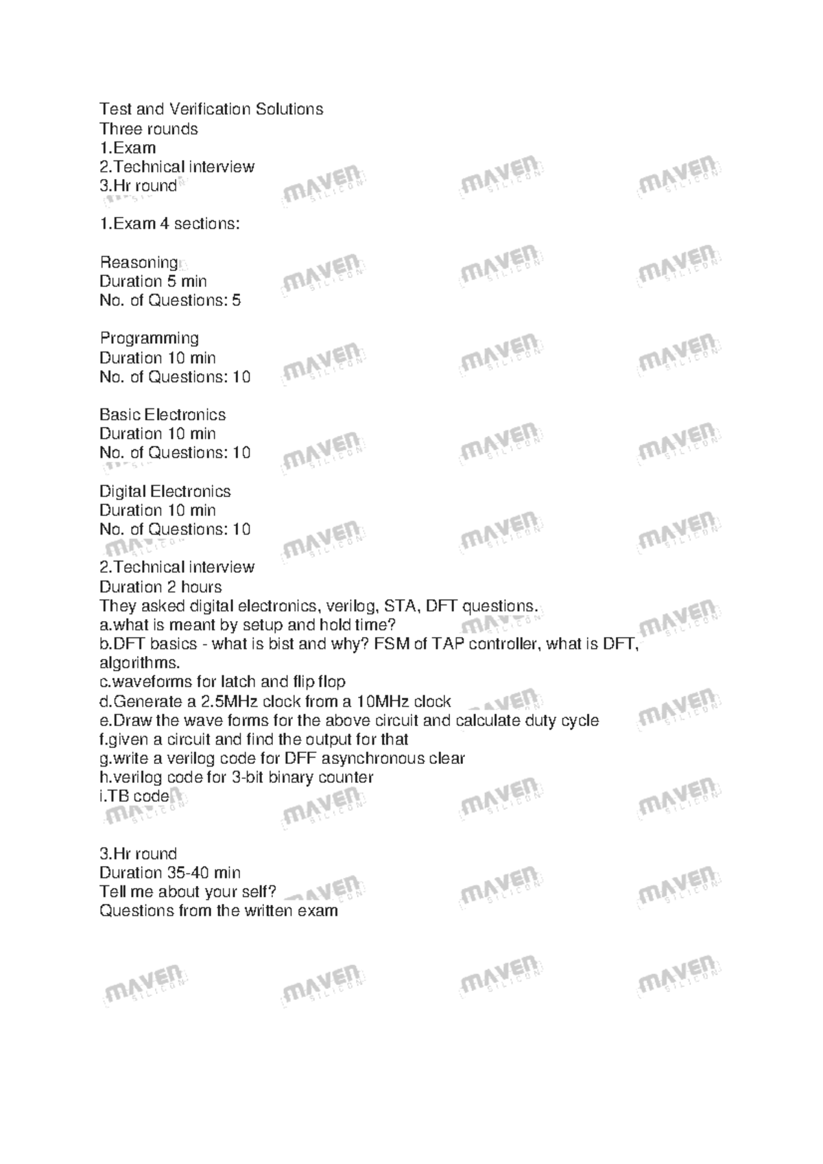 Test and Verification Solutions: Interview Process & Key Questions ...
