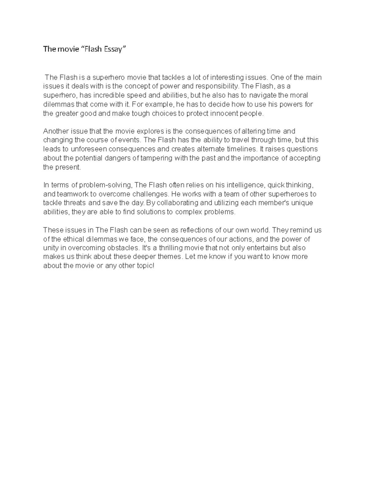 Essay on 