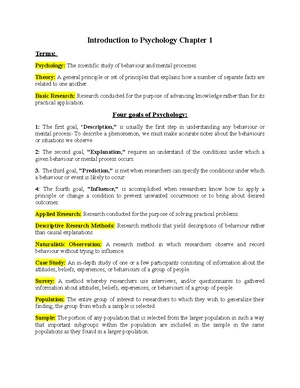 Notes Chapter 1 Psychology Class 11 - Psychology Class XI Chapter ...