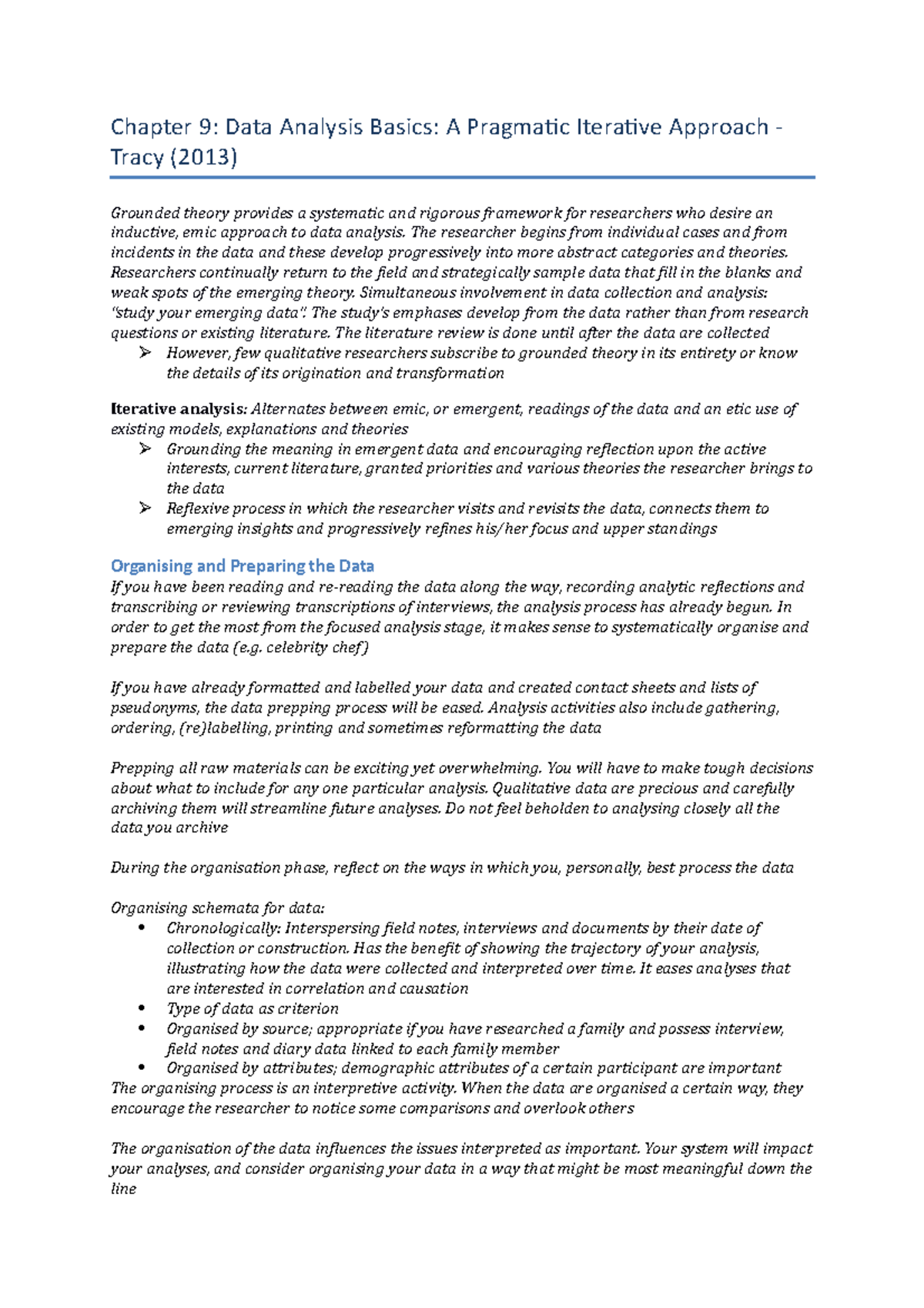 Artikel: Data Analysis Basics - Chapter 9 Review for Qualitative ...