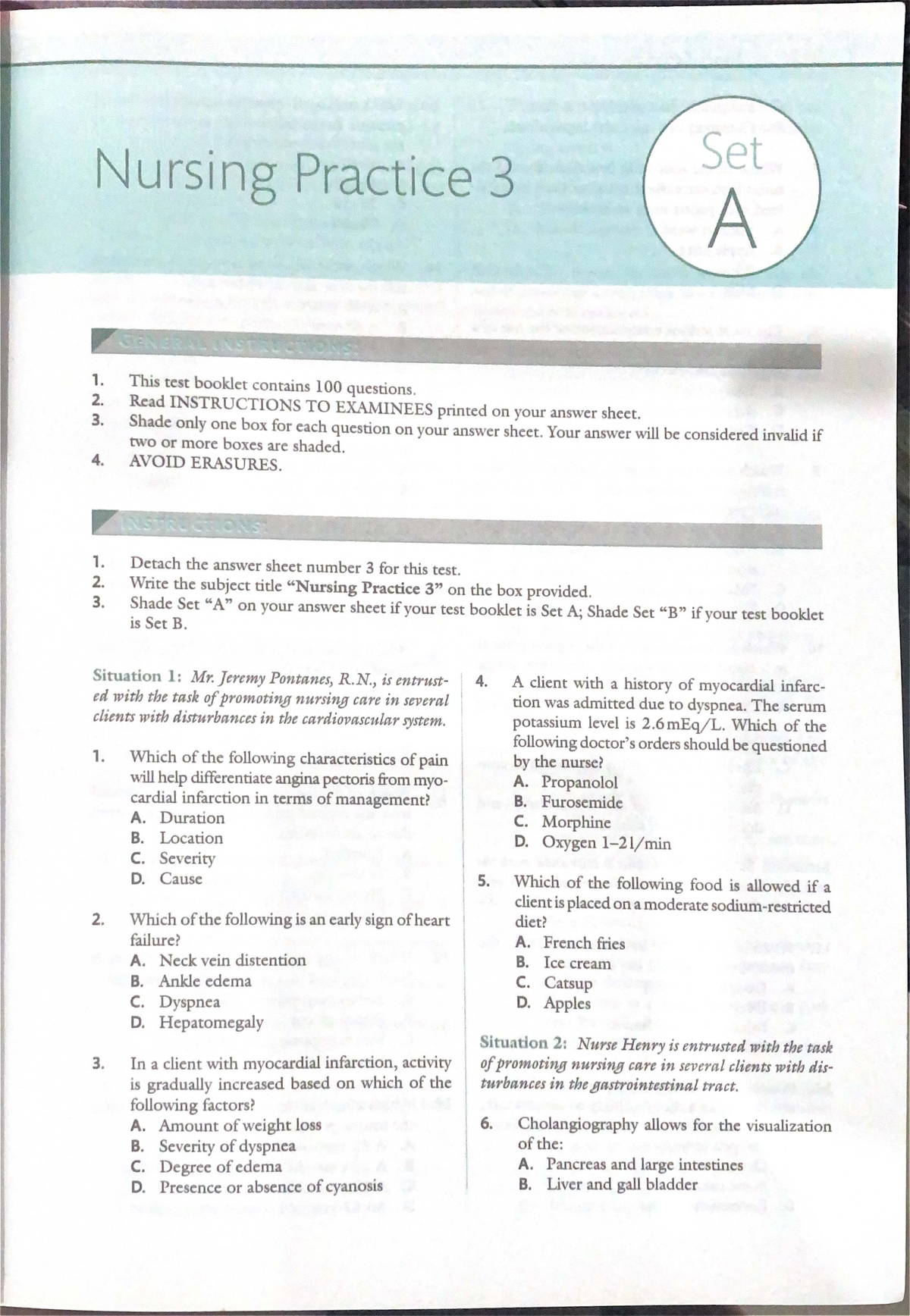 Nursing Practice 3: Comprehensive Exam Questions and Review Guide - Studocu