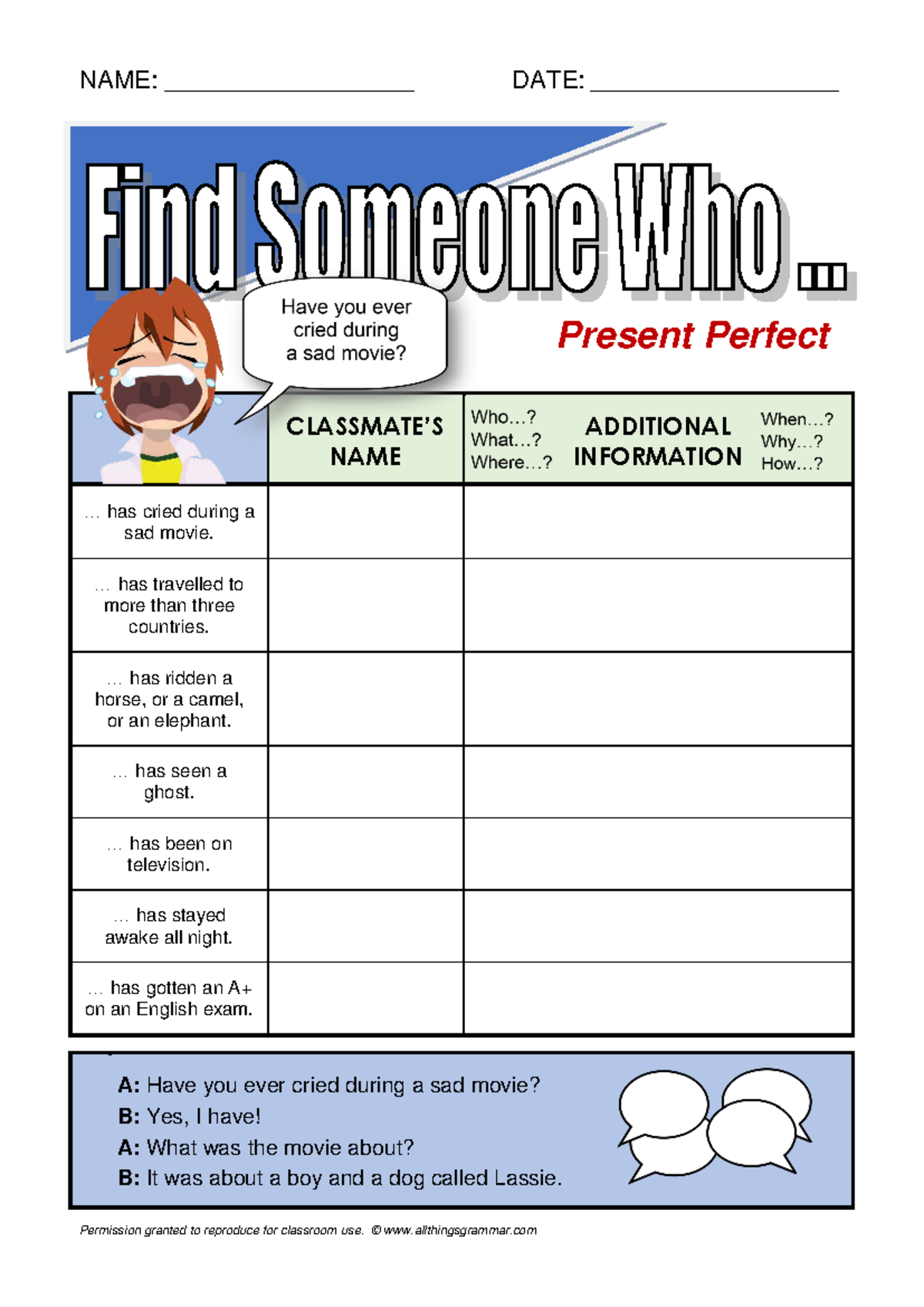 ENG 101: Present Perfect Tense Practice and Examples - Studocu