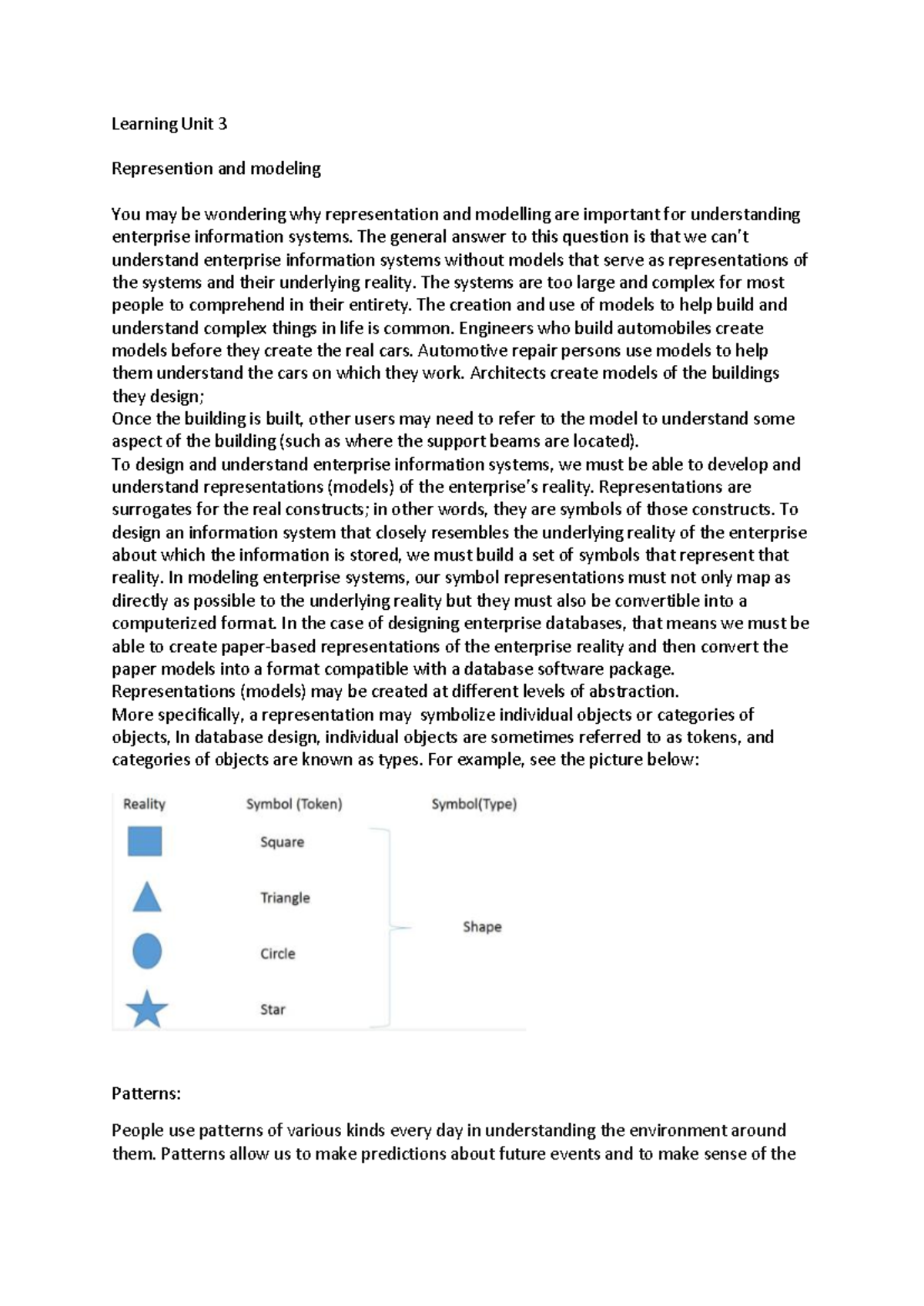 BB Learning Unit 3: Representation and Modeling in Enterprise Systems ...