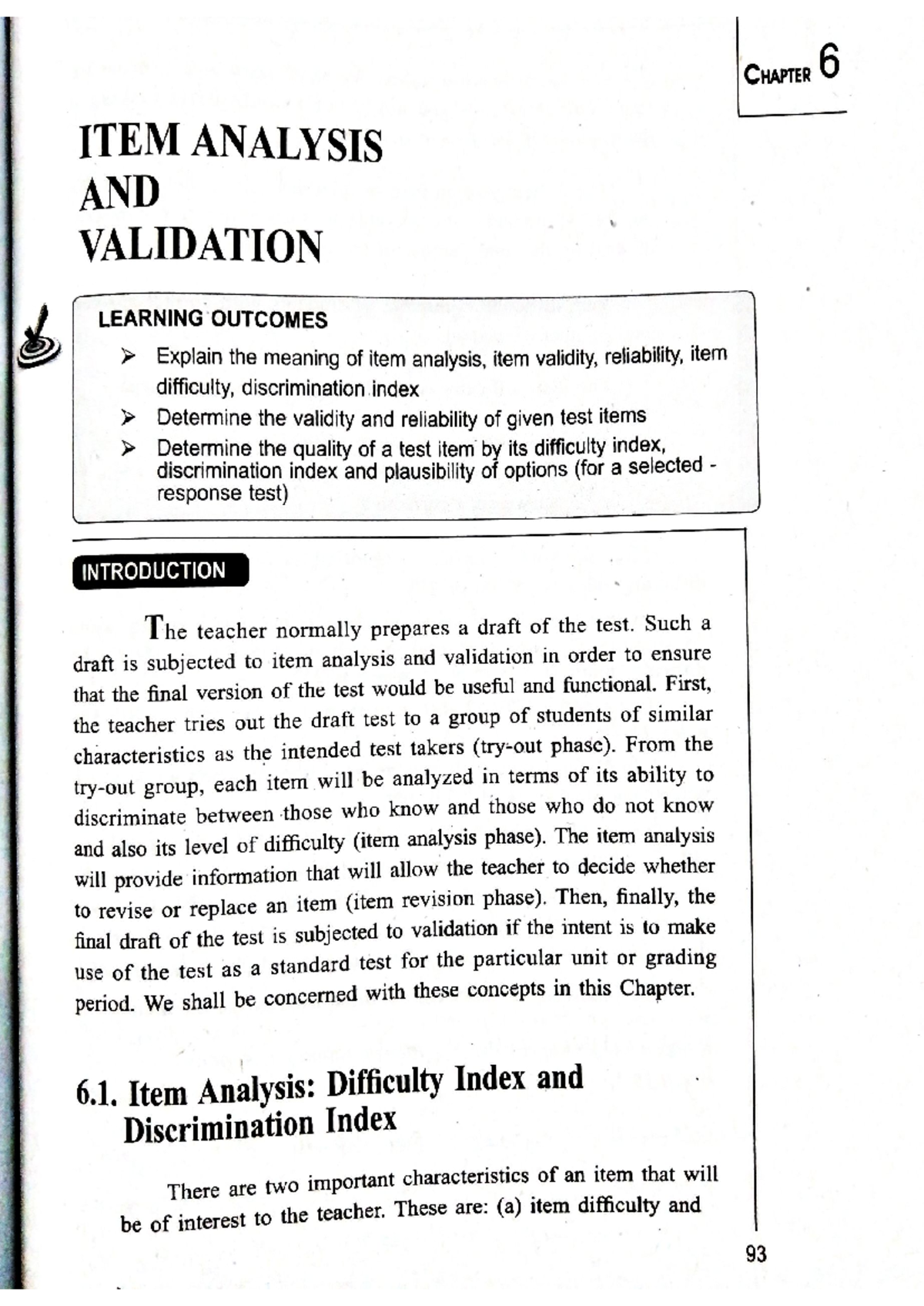 718405061 Chapter 6: Analyzing Item Validity & Reliability in Tests ...