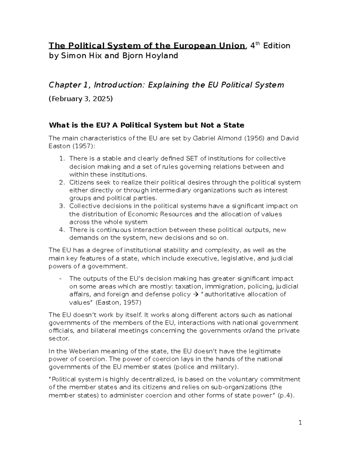 The Political System of the European Union, 4th Edition by Simon Hix ...