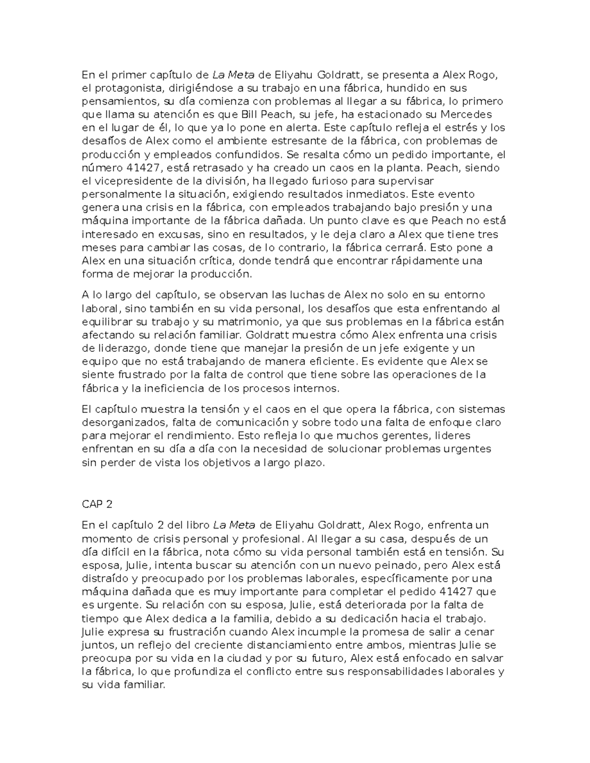 1ercapitulo - cap 1 - En el primer capítulo de La Meta de Eliyahu ...