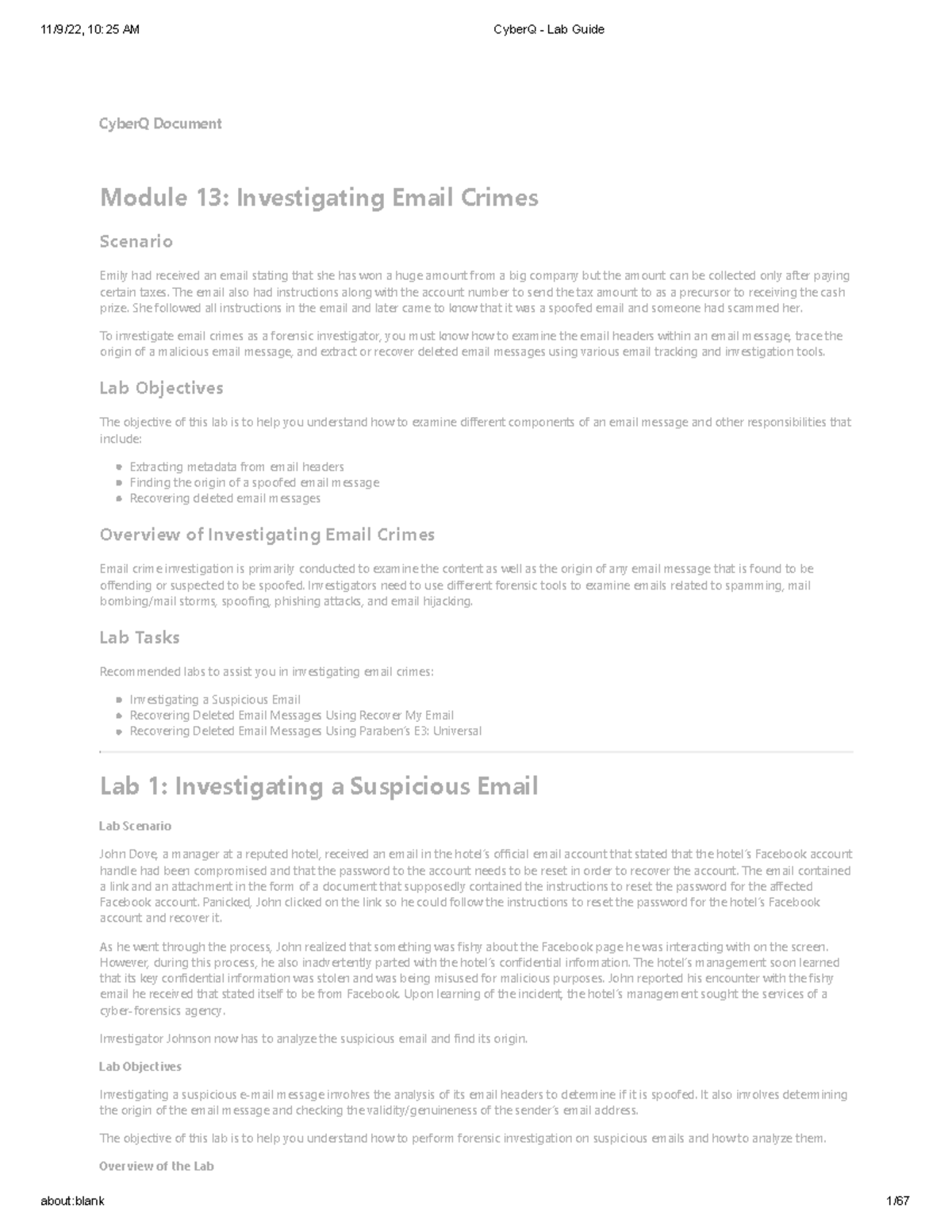 13 - Manual Laboratorio - Forensic Analysis of Email Scams - Studocu